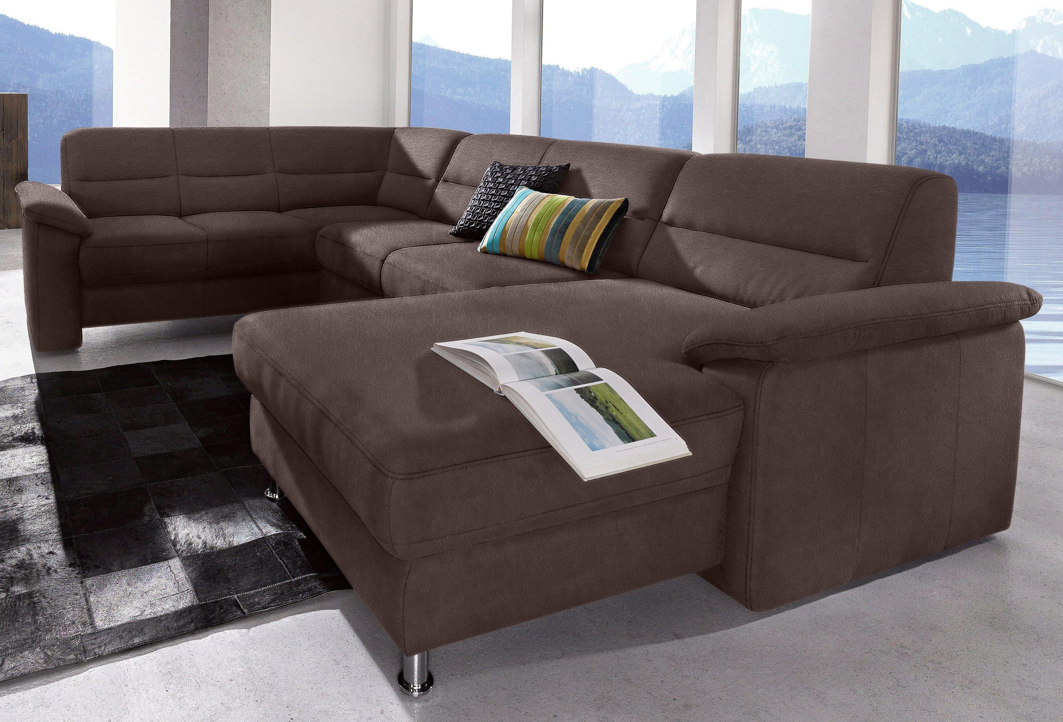 sit&more Wohnlandschaft Ascara U-Form, inklusive Boxspring/Federkern-Polsterung, wahlweise mit Bettfunktion