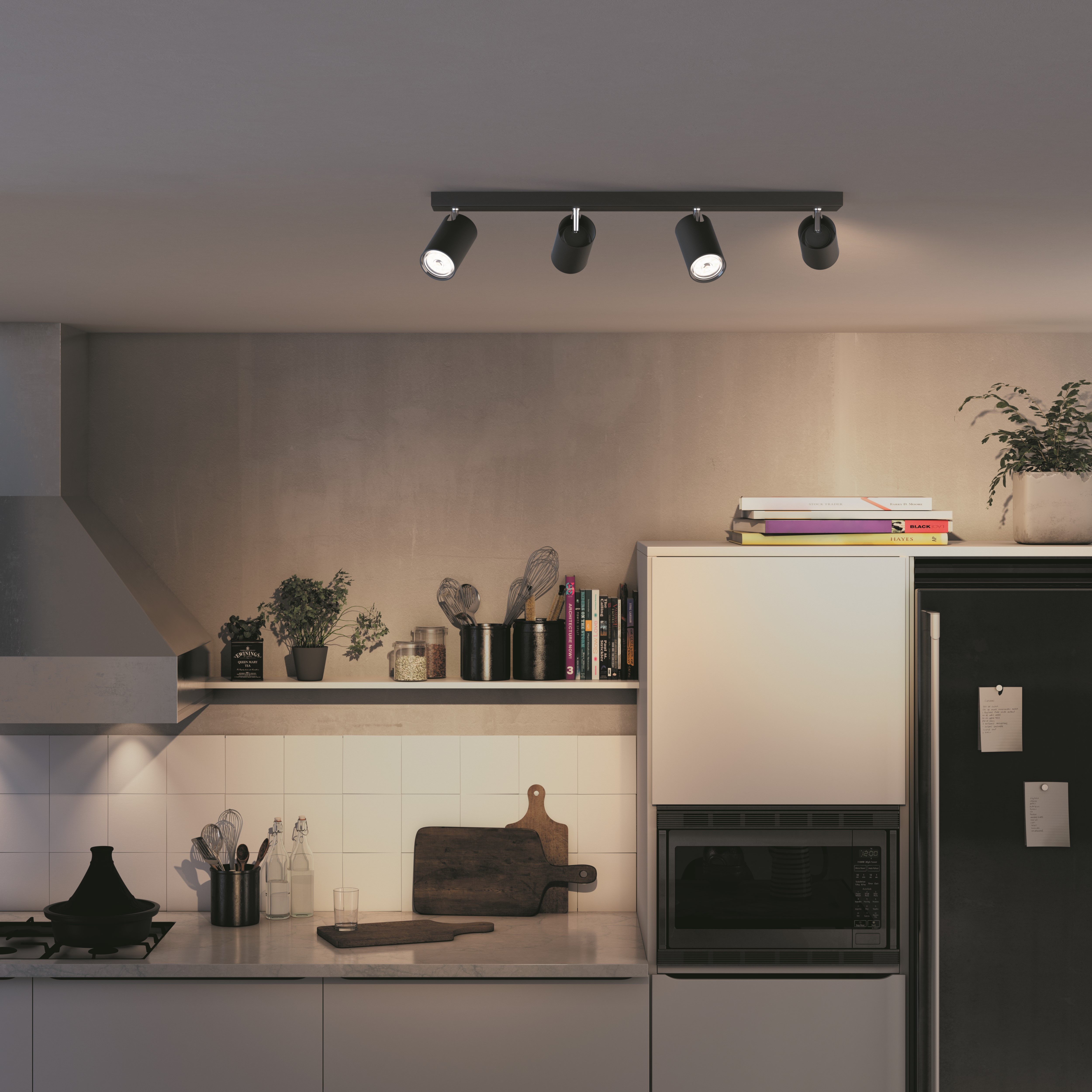 Philips Deckenspot myLiving Kosipo 4flg., 4x5,5W, Schwarz, ohne Leuchtmittel