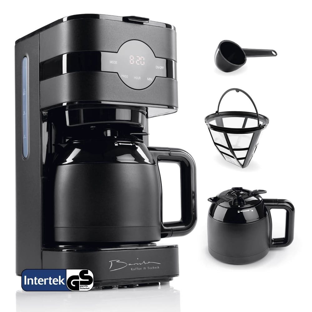 Filterkaffeemaschine LED-Display 900W Edelstahl mit Isolierkanne