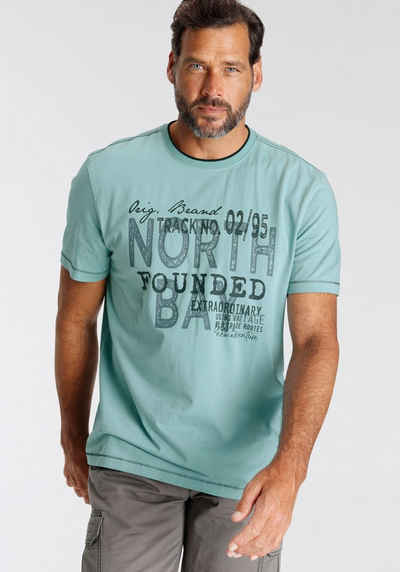 Man's World T-Shirt mit Brustprint und kontrastreichen Details
