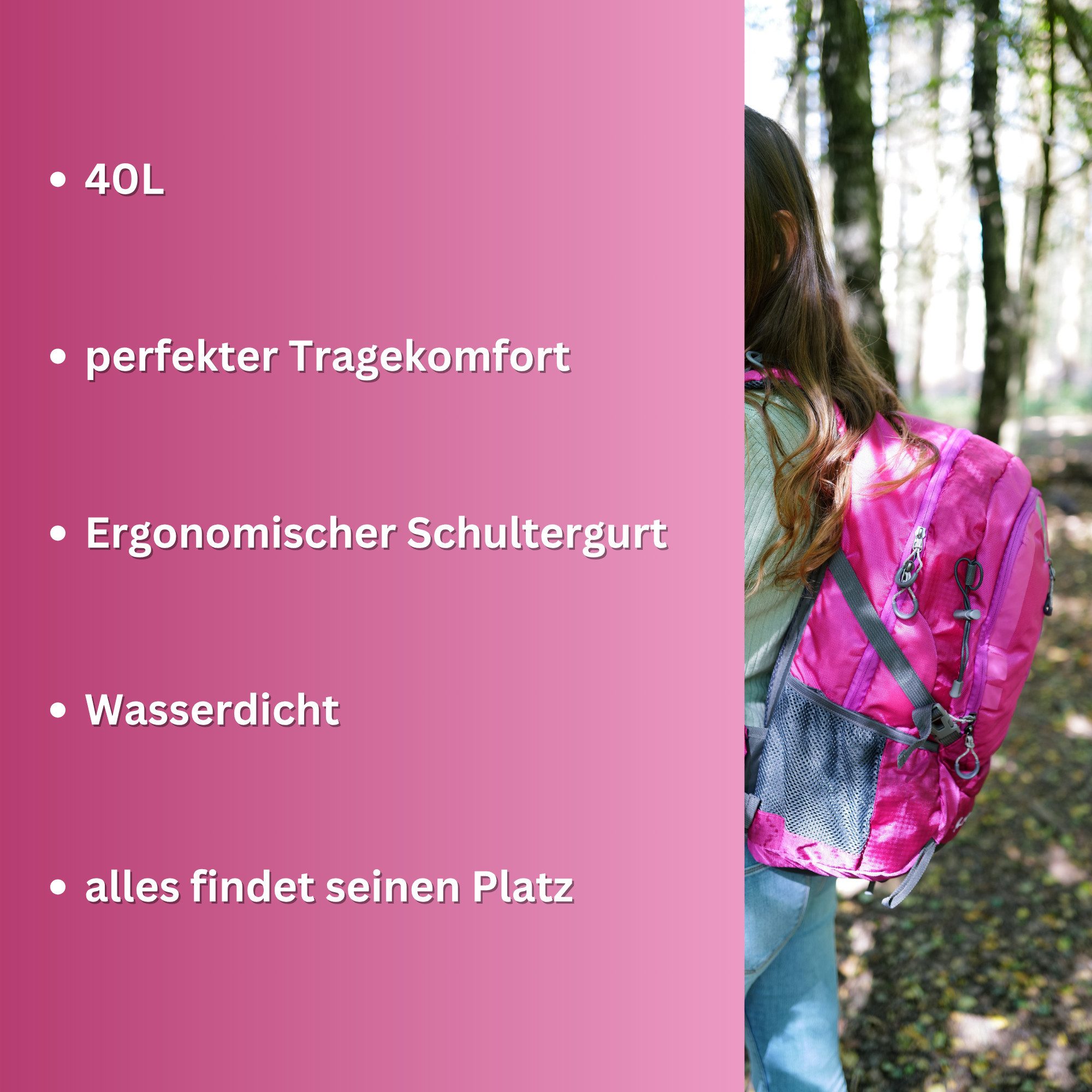 NOWI Wanderrucksack Outdoor-Rucksack 40 L – Wanderrucksack mit Regenhülle
