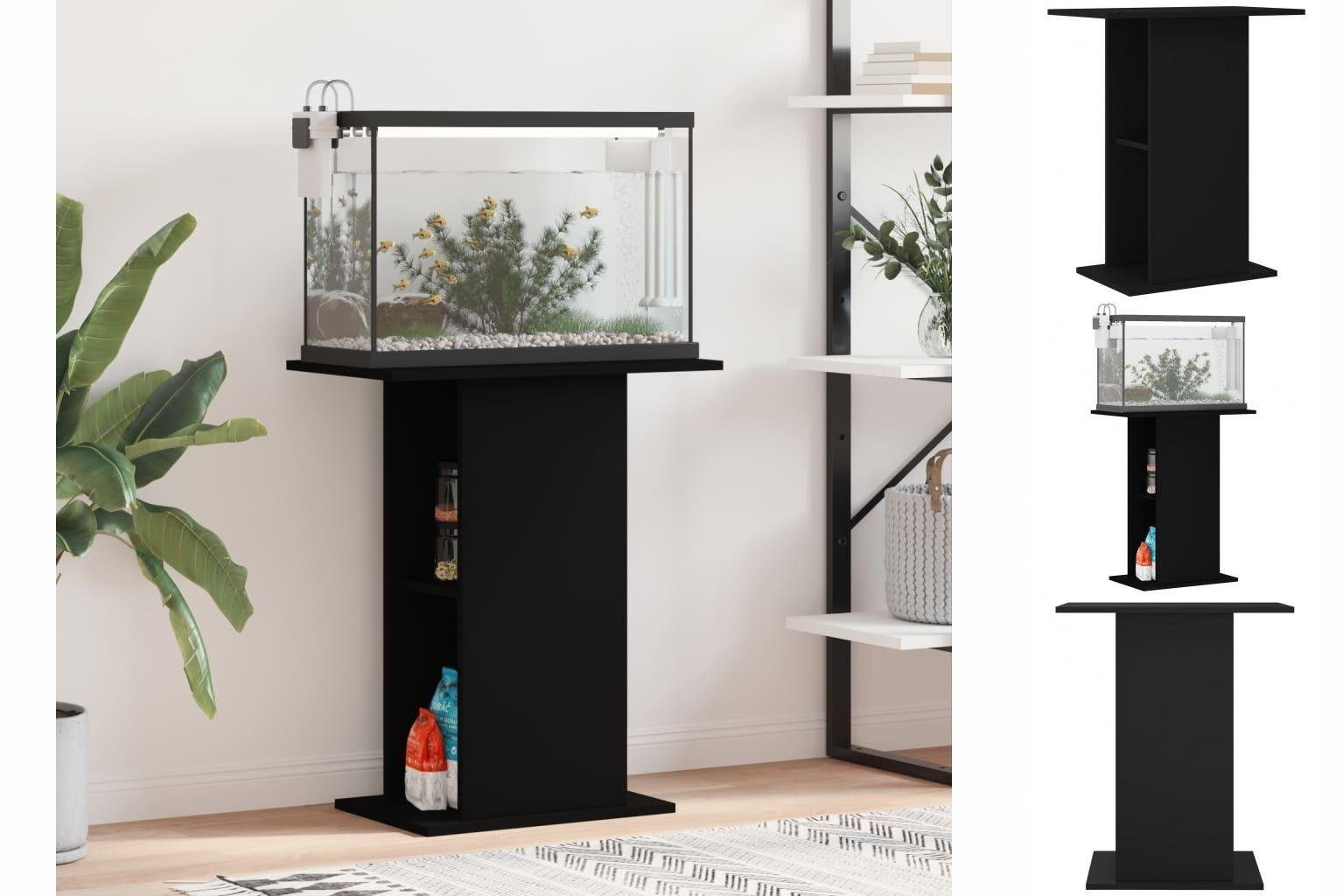 vidaXL Aquariumunterschrank Aquariumständer Schwarz 60,5x36x72,5 cm Holzwerkstoff Aquarium Unterst