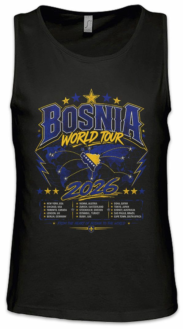 Urban Backwoods Tanktop Team Bosnia 1 Ärmelloses T-Shirt Bosnien Fußball WM Soccer Football Turnier 2026 Weltmeisterschaft Fan
