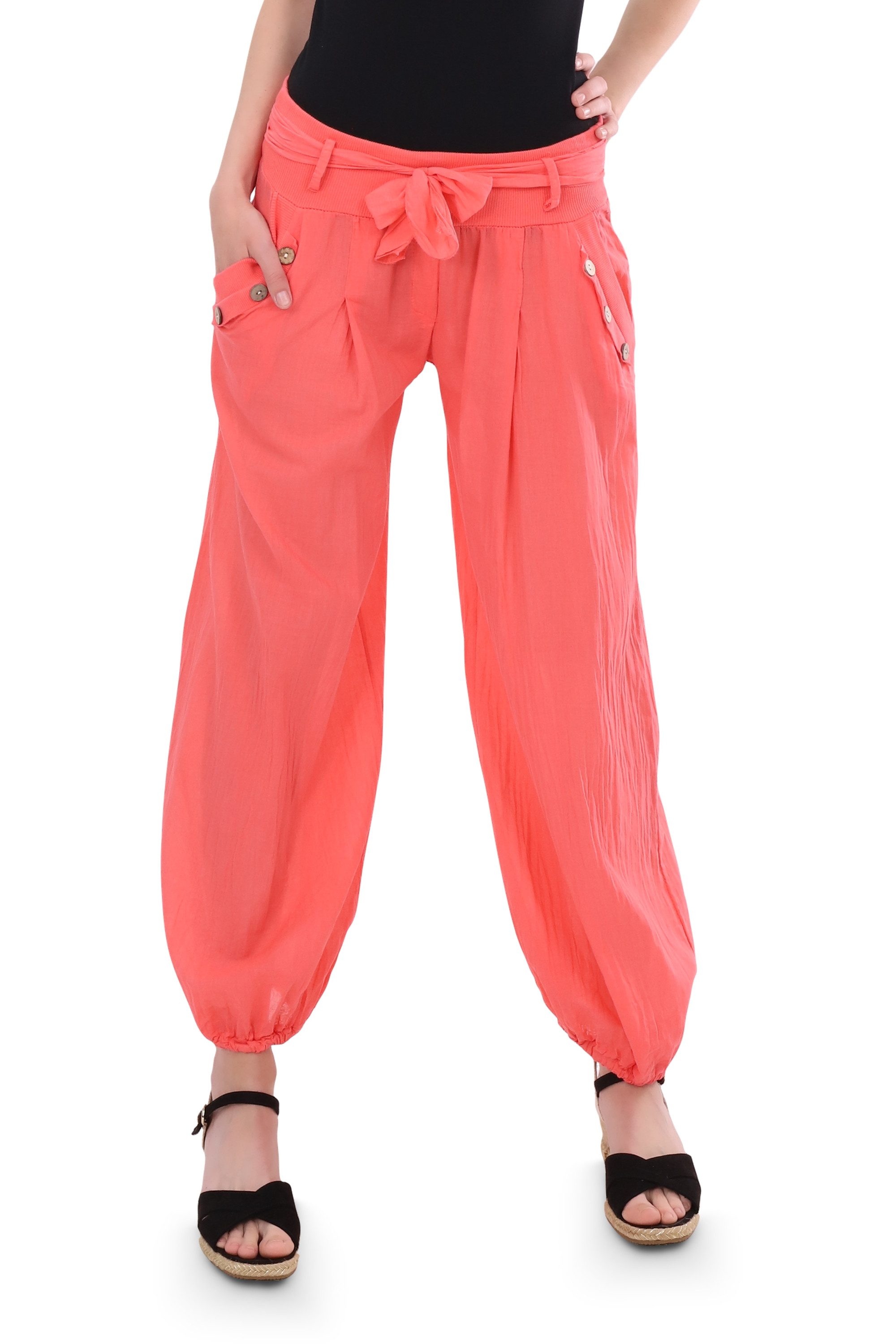 Haremshose malito Damen Pumphose mit Bindegürtel 3418