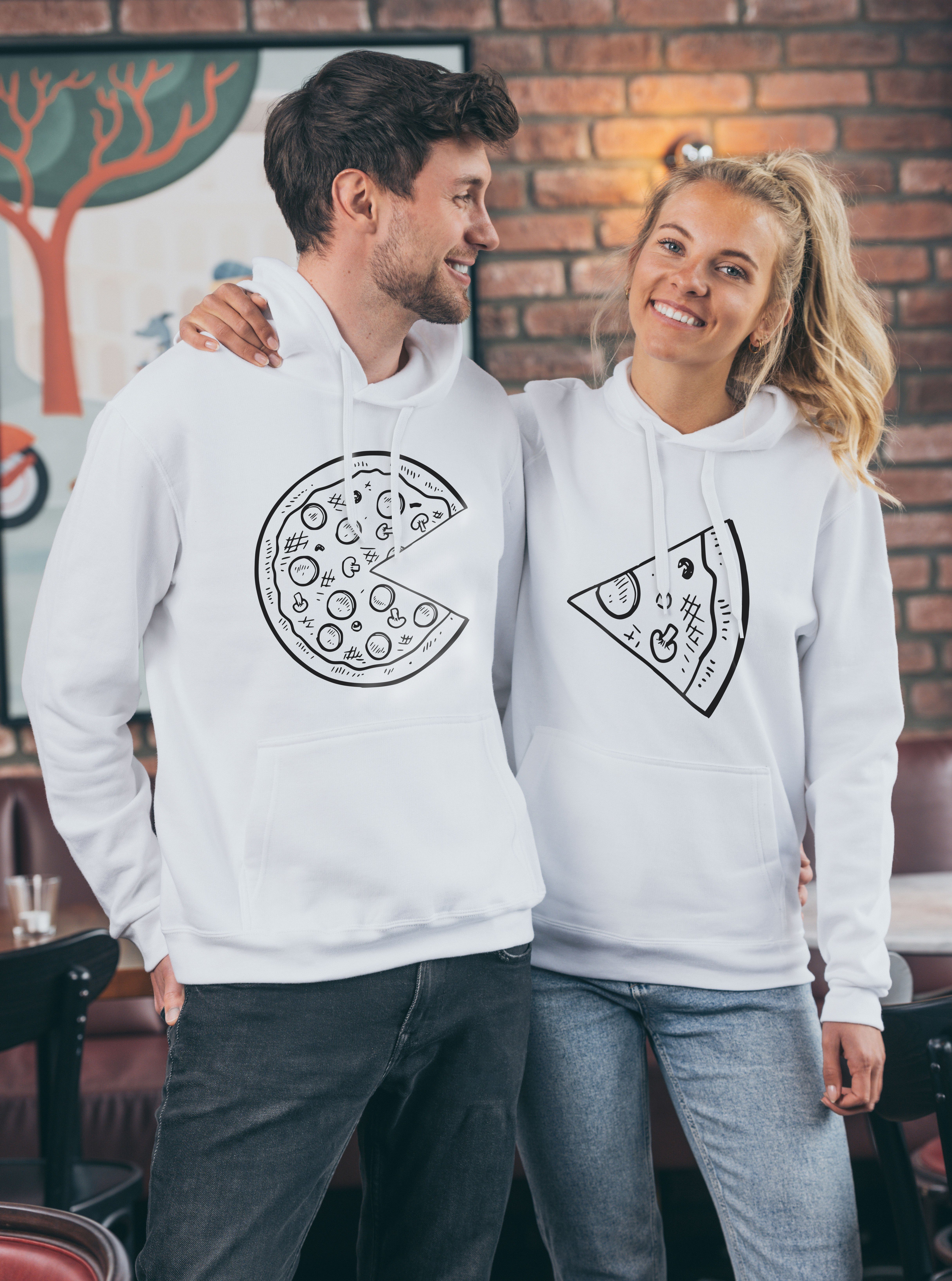 Couples Shop Kapuzenpullover Pizza Partner Look Hoodie Pullover (1-tlg) mit trendigem Fun Print – Bild 3 von 5