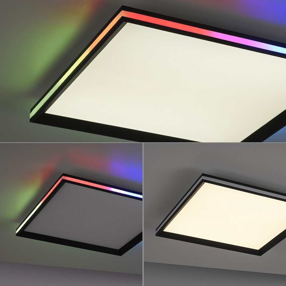 RGB Watt, LED RGB dimmbar Farbwechsel Panel RGB SellTec CCT-Farbtemperaturregelung, LED 1x Rainbow, Dimmfunktion, bis Fernbedienung LED-Board/21,50 Digital, Deckenleuchte Rainbow CCT Lichteffekt, Warmweiß schwarz Kaltweiß, Deckenlampe