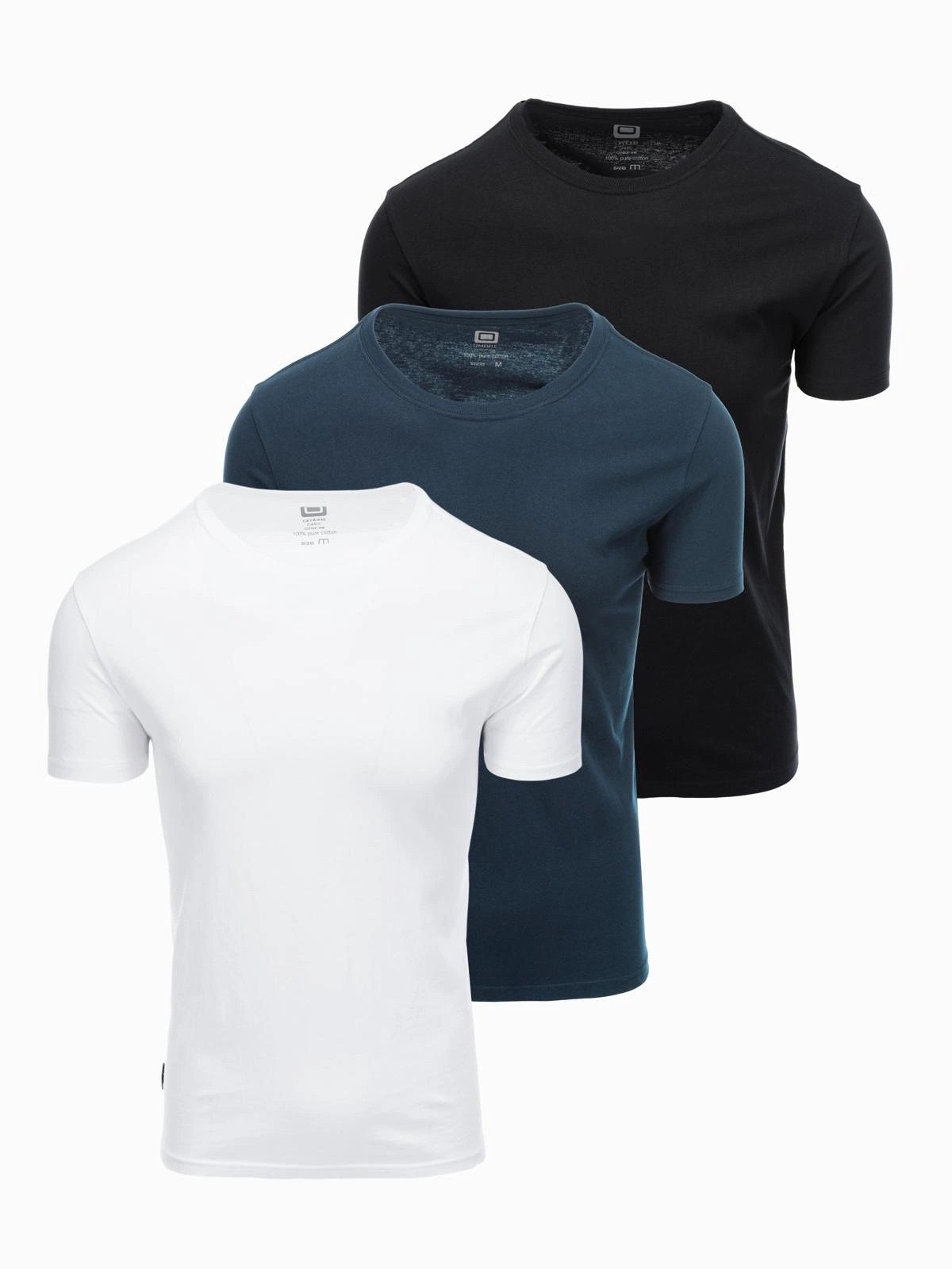 T-Shirt BASIC T-Shirt 3erSet für Herren aus Baumwolle mit Rundhalsausschnitt