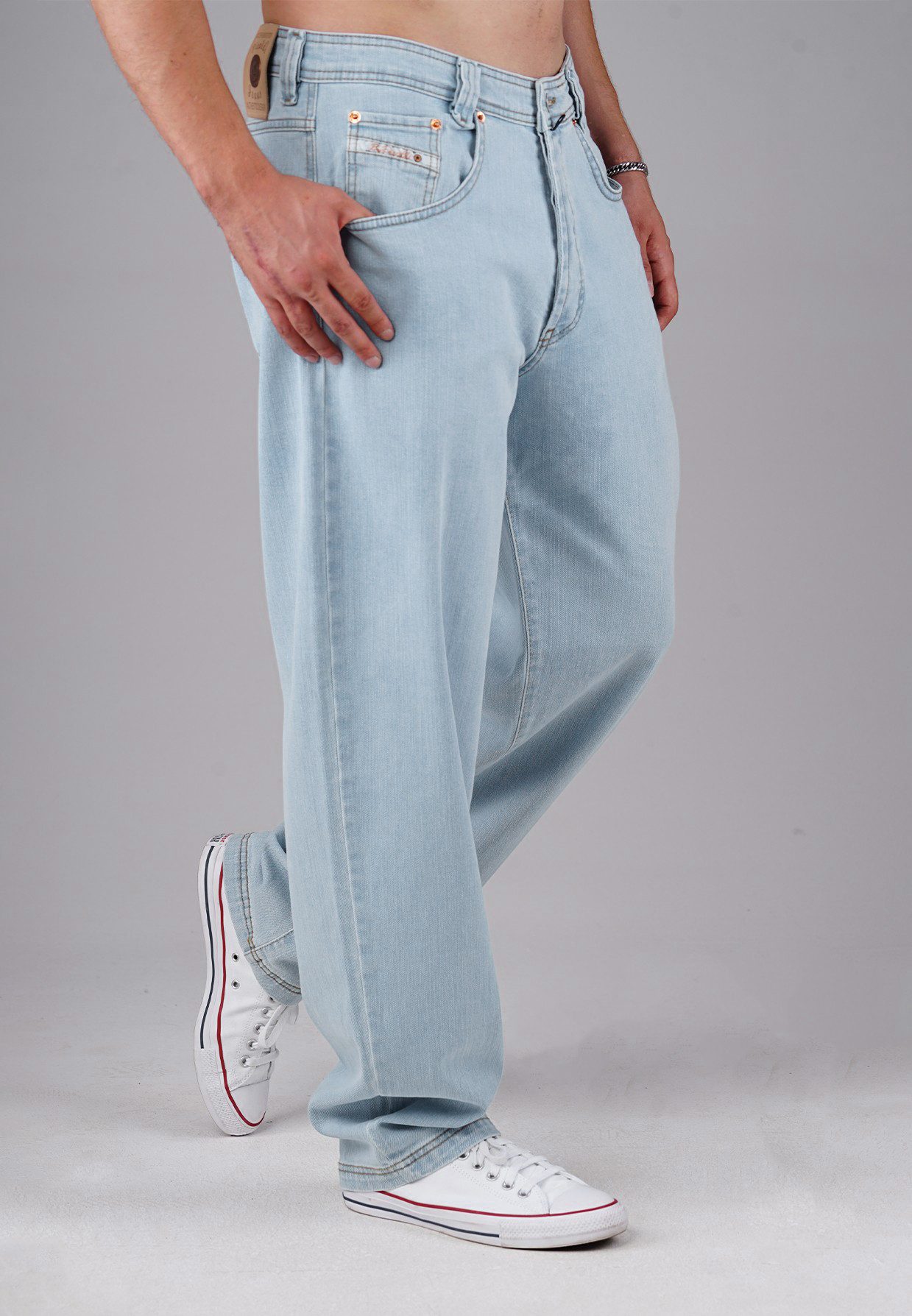 PICALDI Jeans 5-Pocket-Jeans Loose Tapered Fit Zicco 471 Palesky - Ice Blue Vintage (1-tlg) Stretch