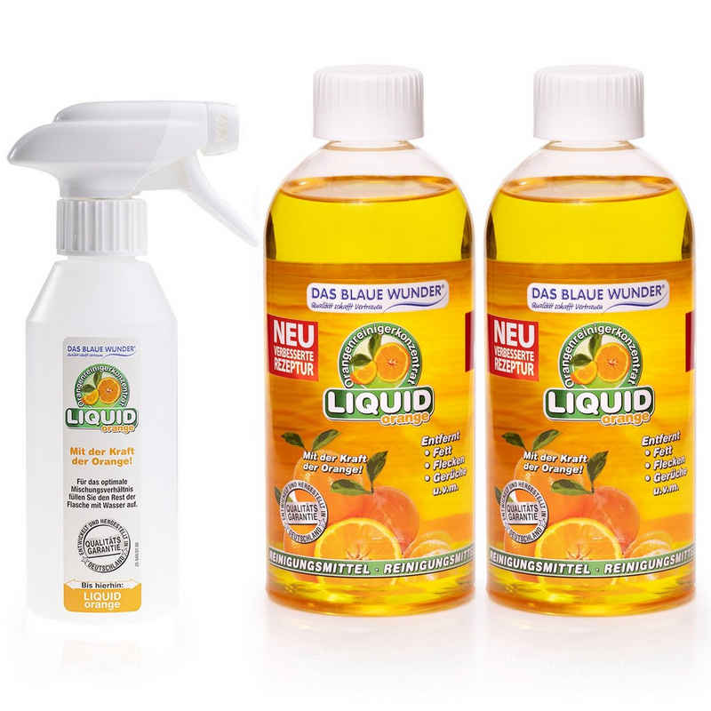 Das Blaue Wunder® Liquid Orange Orangenreiniger Universalreiniger inkl. Sprühflasche Reinigungskonzentrat (2-St)