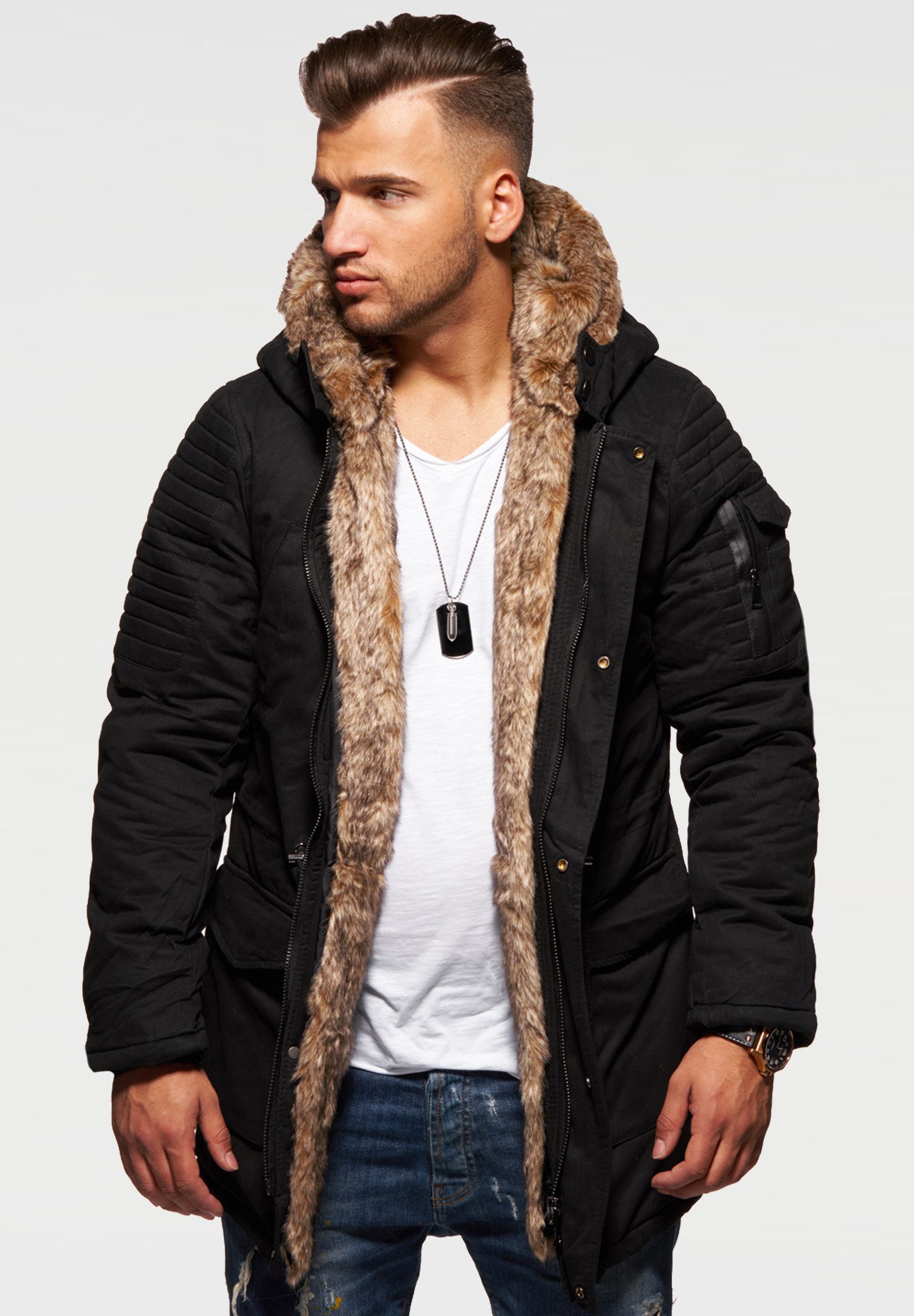 behype Parka BHPAU Herren Winterjacke Wintermantel günstig online kaufen