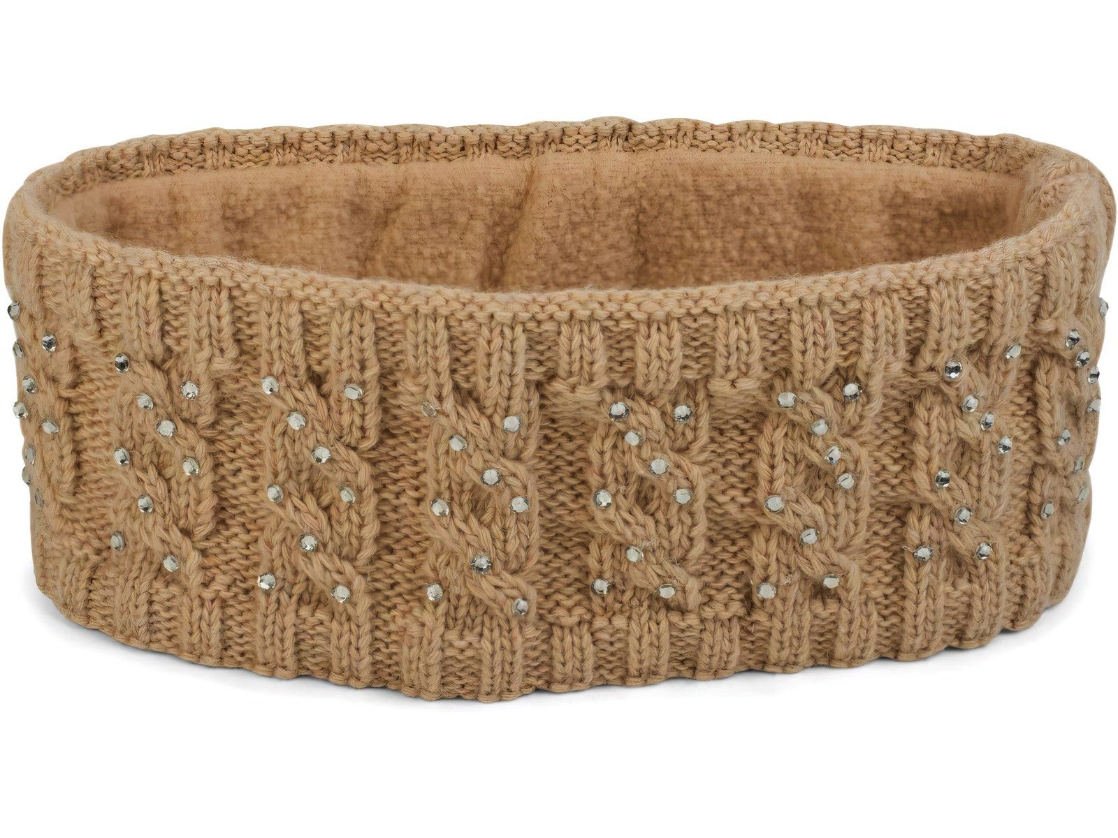 styleBREAKER Stirnband Stirnband mit Zopfmuster & Strass (1-St)