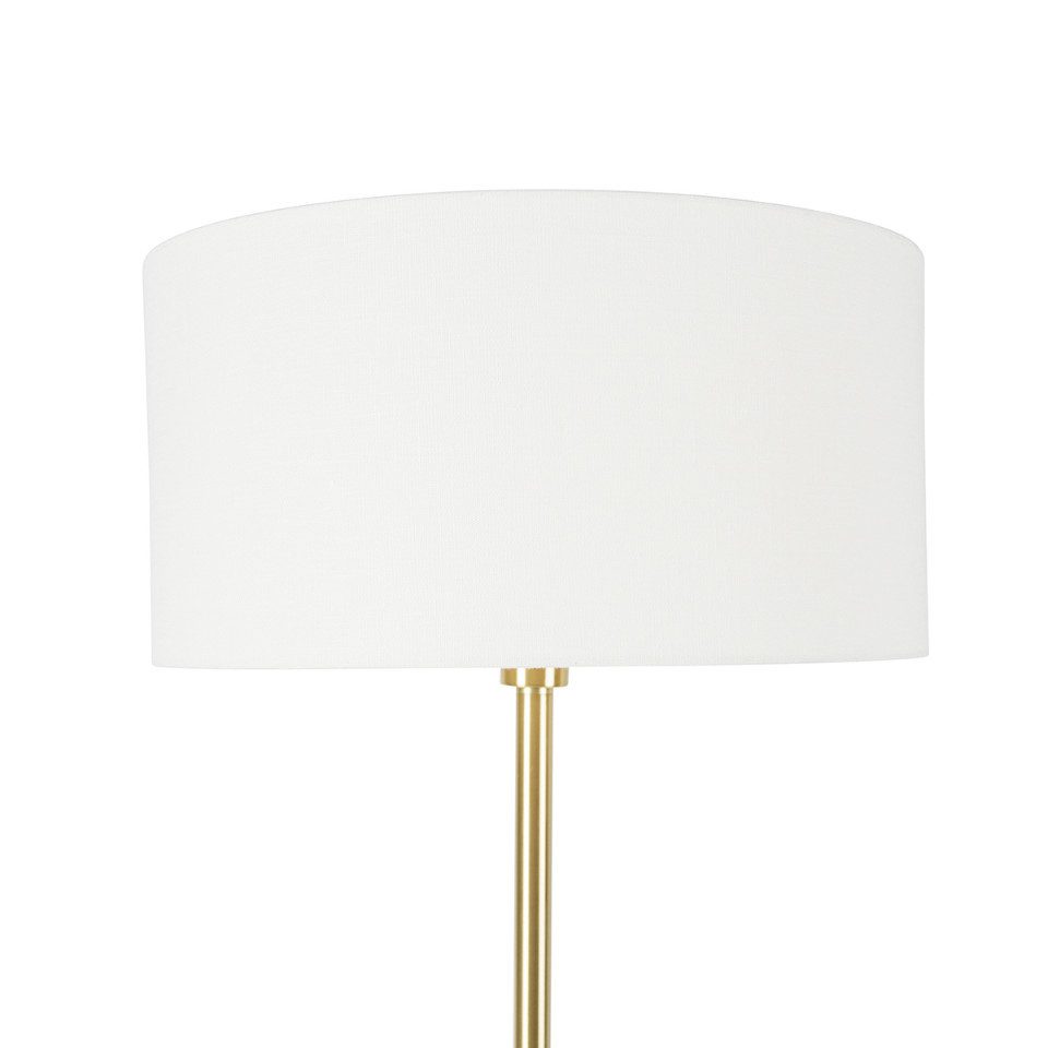 Qazqa Stehlampe Simplo stof, ohne Leuchtmittel, E27, Gold/Messing, Design, günstig online kaufen
