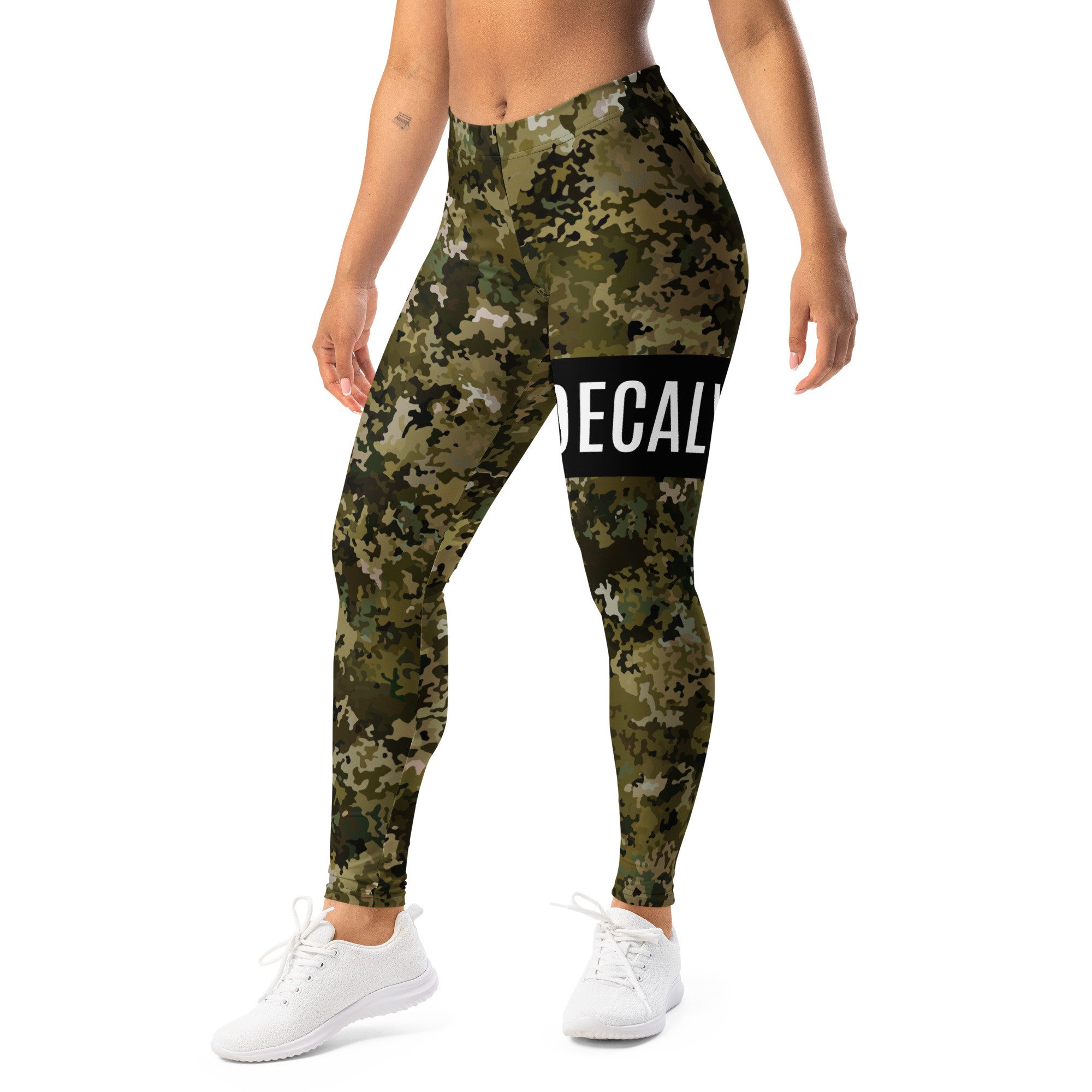 DECALVIBES Funktionsleggings Damen Leggings Basic Urban Side Forest Camouflage Blickdicht, 4-Wege-Stretch, elastischer Bund, weiches Material
