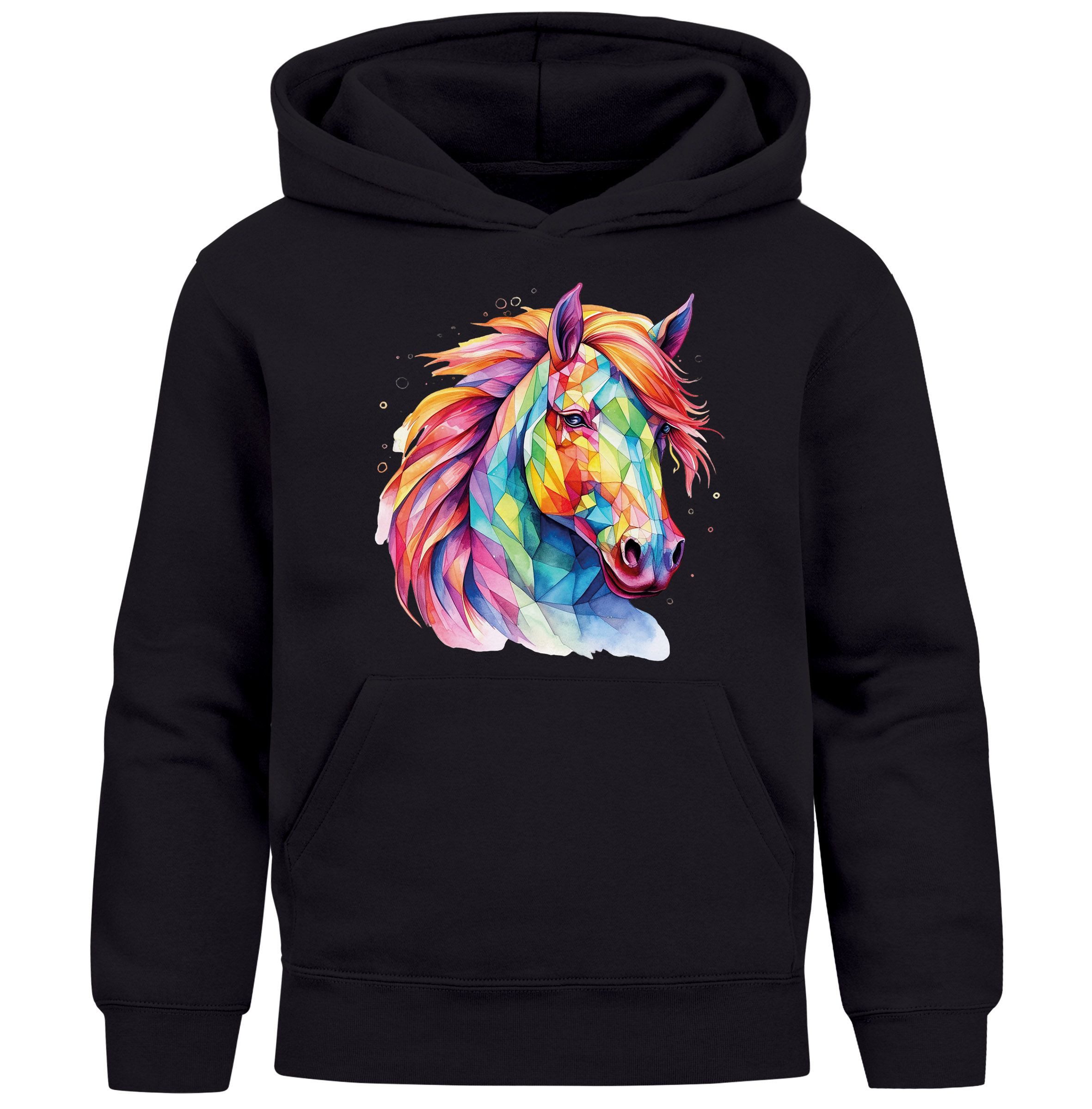 MoonWorks Hoodie Kinder Hoodie Mädchen Pferdekopf Pferd Geschenk für Reiterinnen