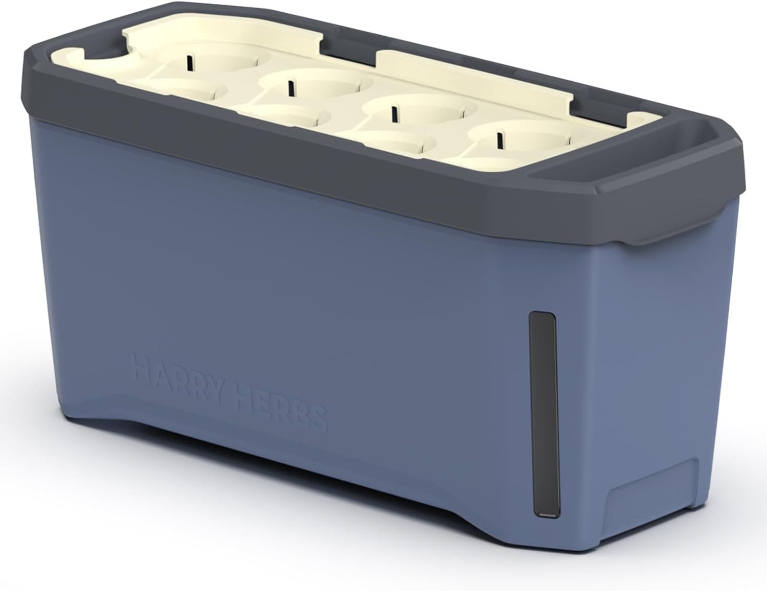 Gusta Garden Anzuchttopf HARRY HERBS (inkl. Wasserreservoir & Wasserstandsanzeige), 4 in 1 Anzucht- & Kräutertopf, blau ohne Anzuchthaube