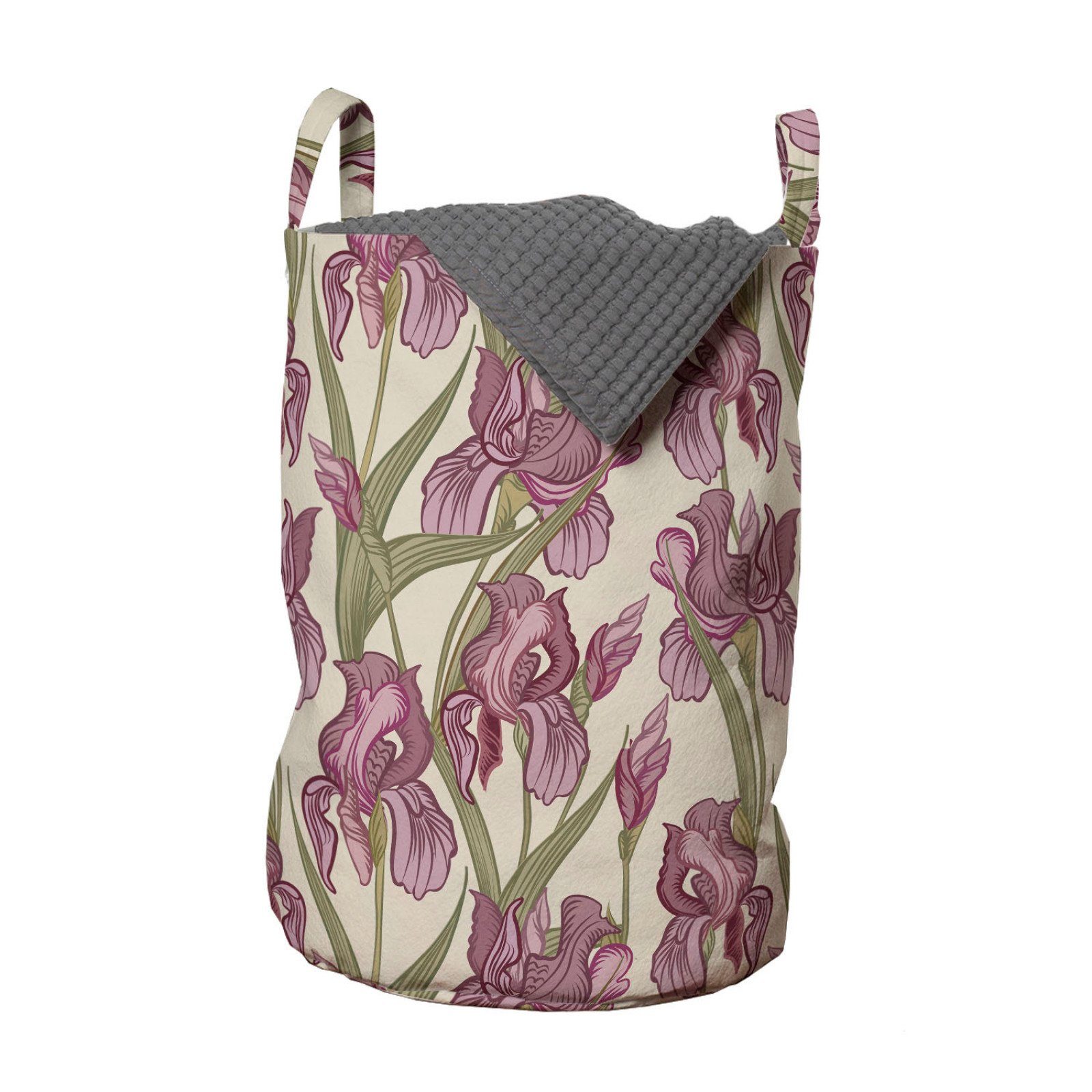 Pattern Kordelzugverschluss Wäschesäckchen Blühender Blume mit Abakuhaus Growth Wäschekorb Waschsalons, für Griffen