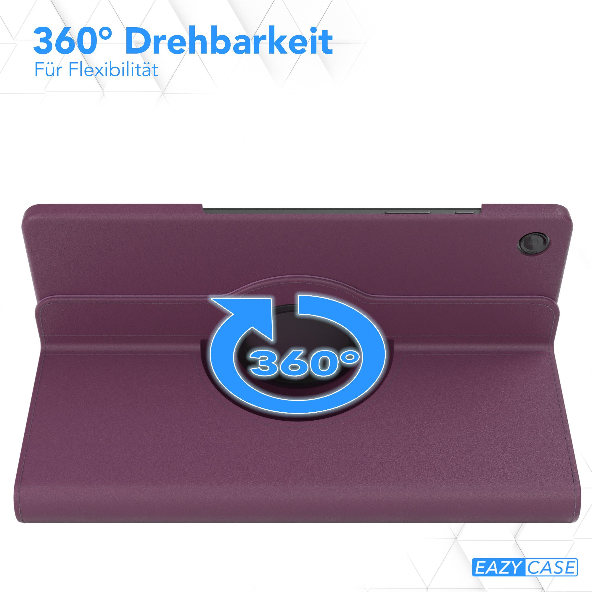 EAZY CASE Tablet-Hülle Rotation Case für Galaxy Tab A9 Plus Rotationcase 11 Zoll, Tablet-Hülle Bookstyle Case Fullcover Schutz Tasche Stehfunktion Lila – Bild 3 von 5