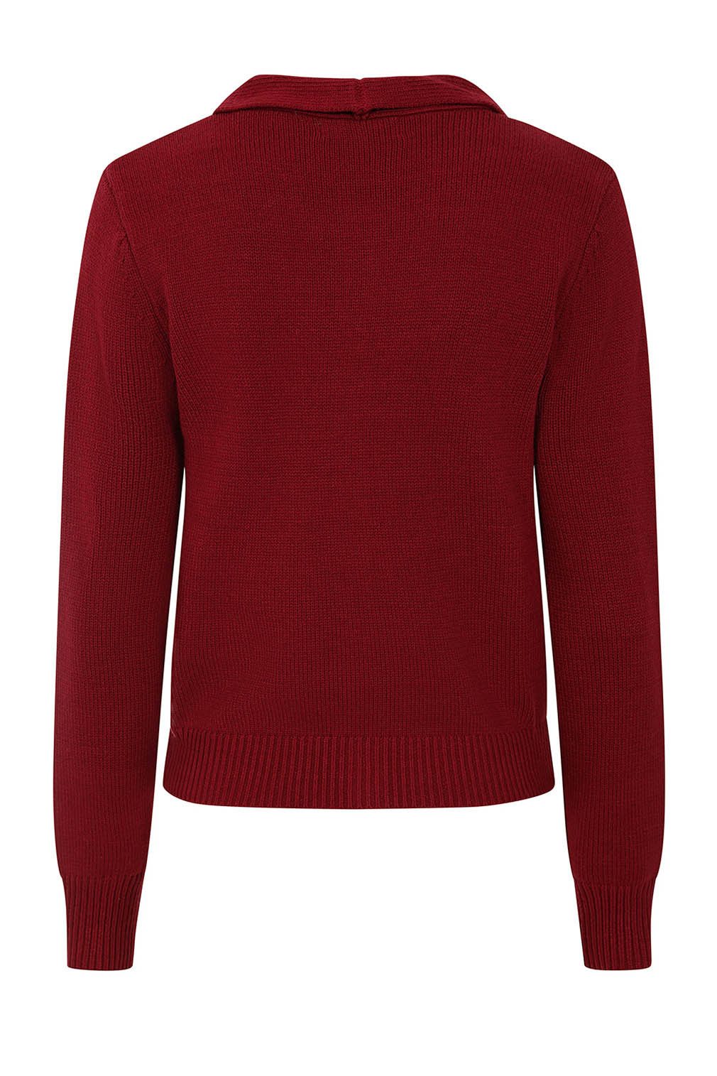 Banned Strickjacke Katy Knot Cardigan Burgunder günstig online kaufen