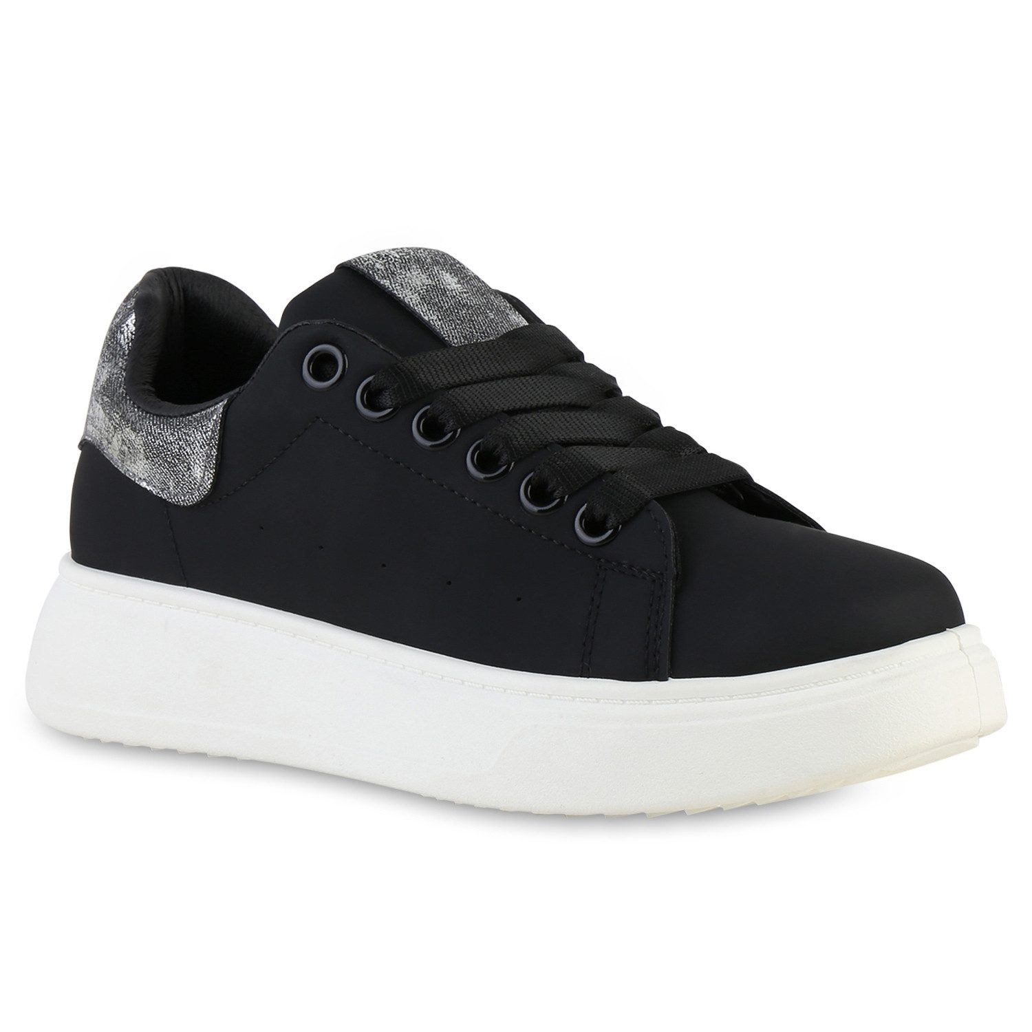 VAN HILL 841513 Plateausneaker Damen Plateau Sneaker Metallic Schnürer Frei günstig online kaufen