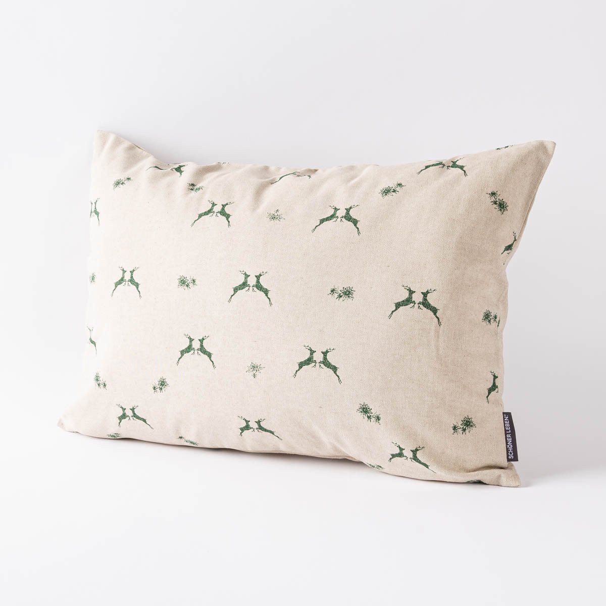 SCHÖNER LEBEN. Dekokissen Kissenhülle Hirsch Edelweiß natur grün div. Größe günstig online kaufen