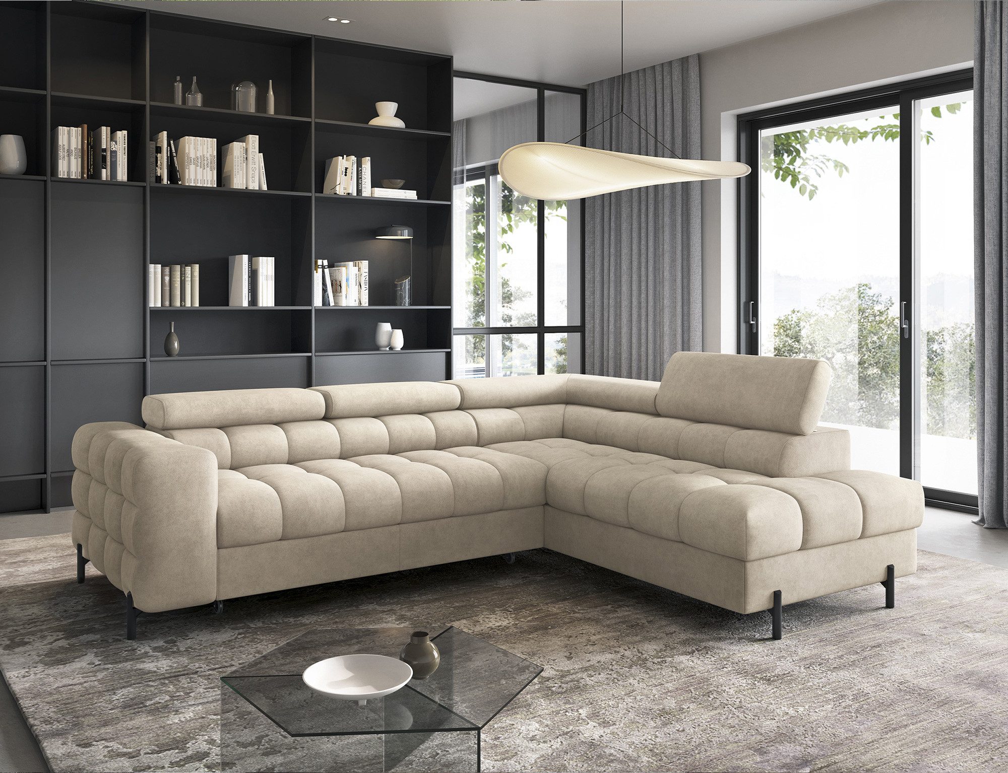 MOEBLO Ecksofa Ferrucio, modernes Schlafsofa mit Bettkasten & verstellbaren günstig online kaufen