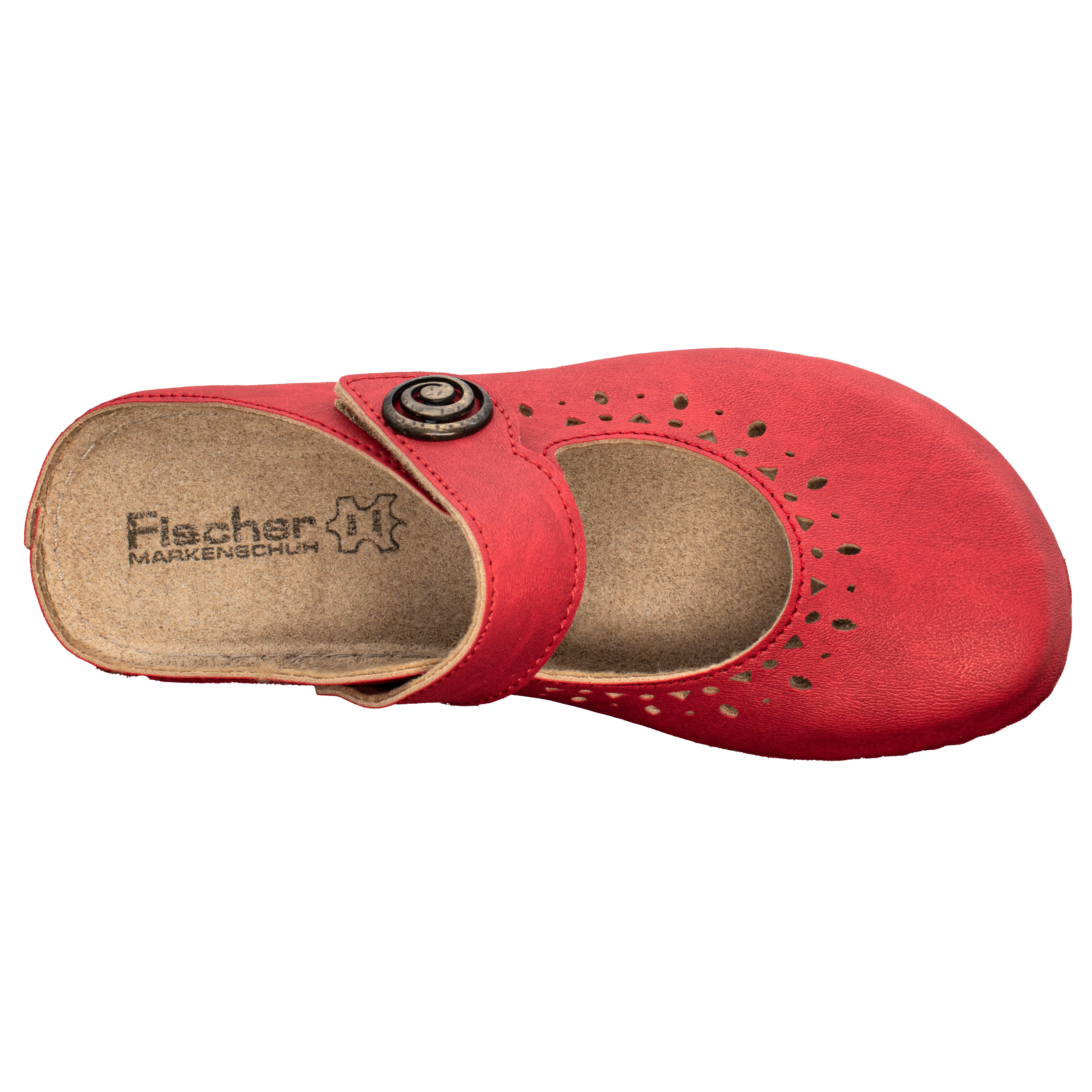 Fischer-Markenschuh Tanja Pantolette aus Vegano (Lederimitat), mit Fleecefutter, mit gepolsterem Lederfußbett