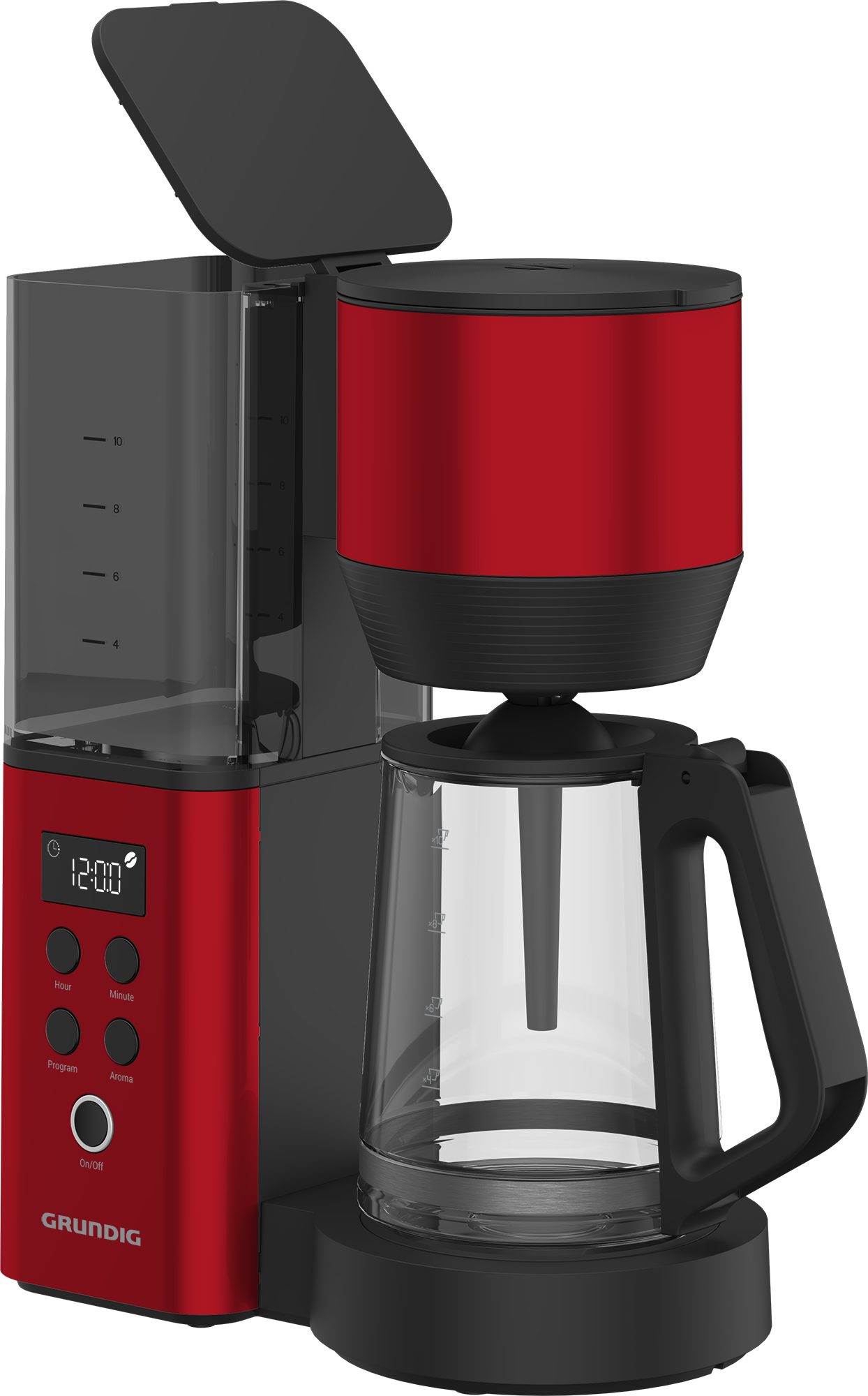 Grundig Filterkaffeemaschine KM 8440, 1,25l Kaffeekanne, Permanentfilter, Digital