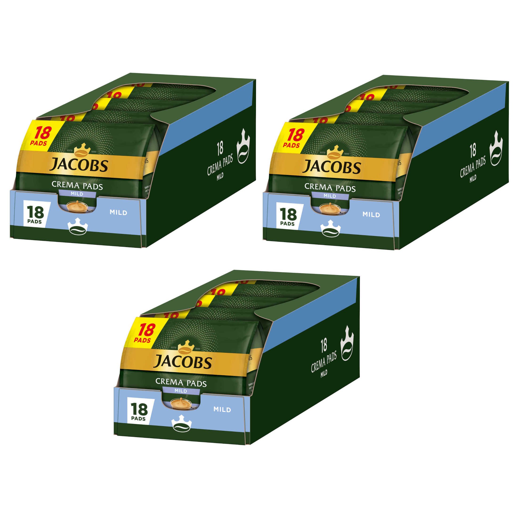JACOBS Kaffee Pads Crema Mild Senseo kompatibel 270 Kaffeepads helle Röstung, 1770 g, (Packung, 15er Pack)