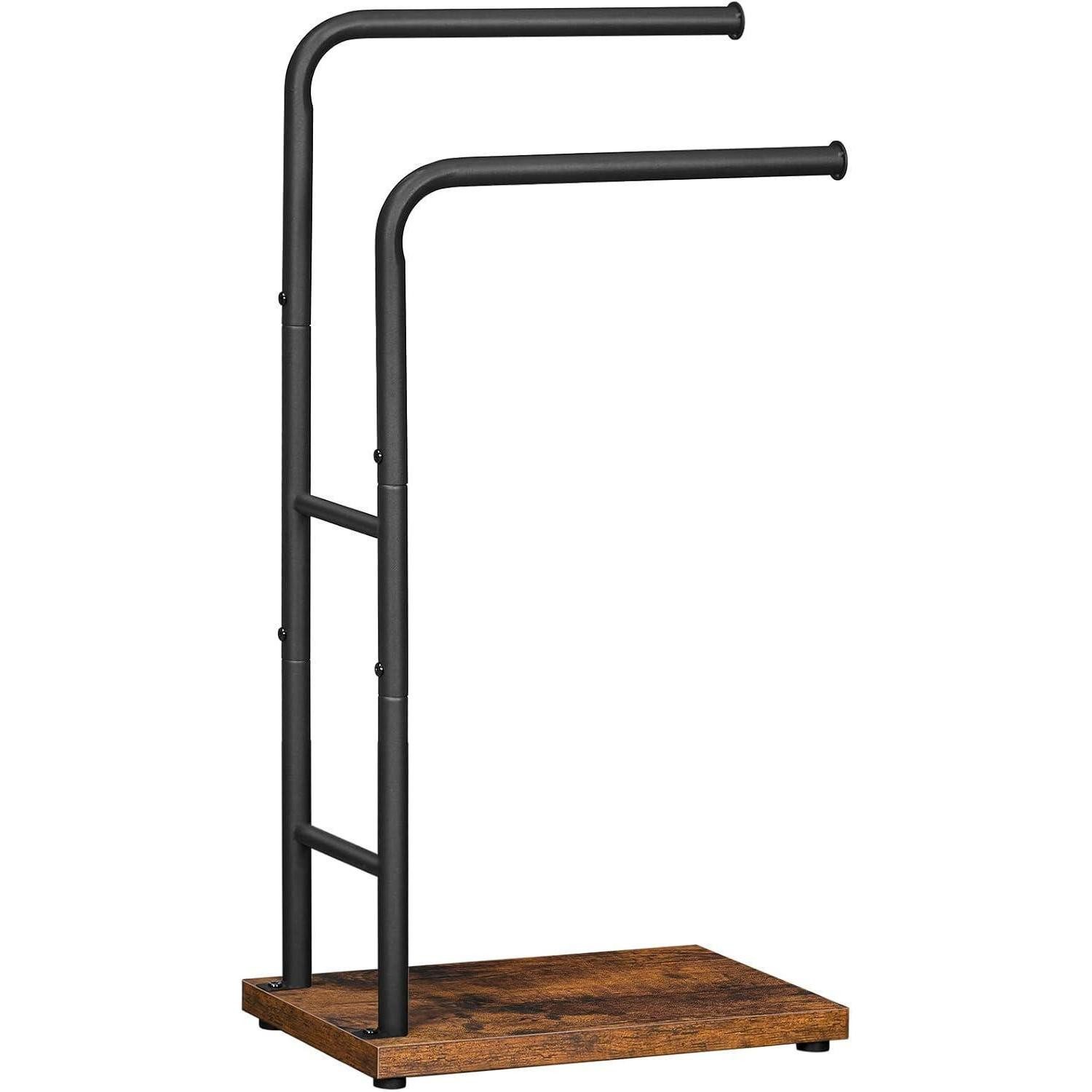 LuxusKollektion Handtuchständer Handtuchständer freistehend 2 Stangen 40 x 24 x 80,5 cm Schwarz