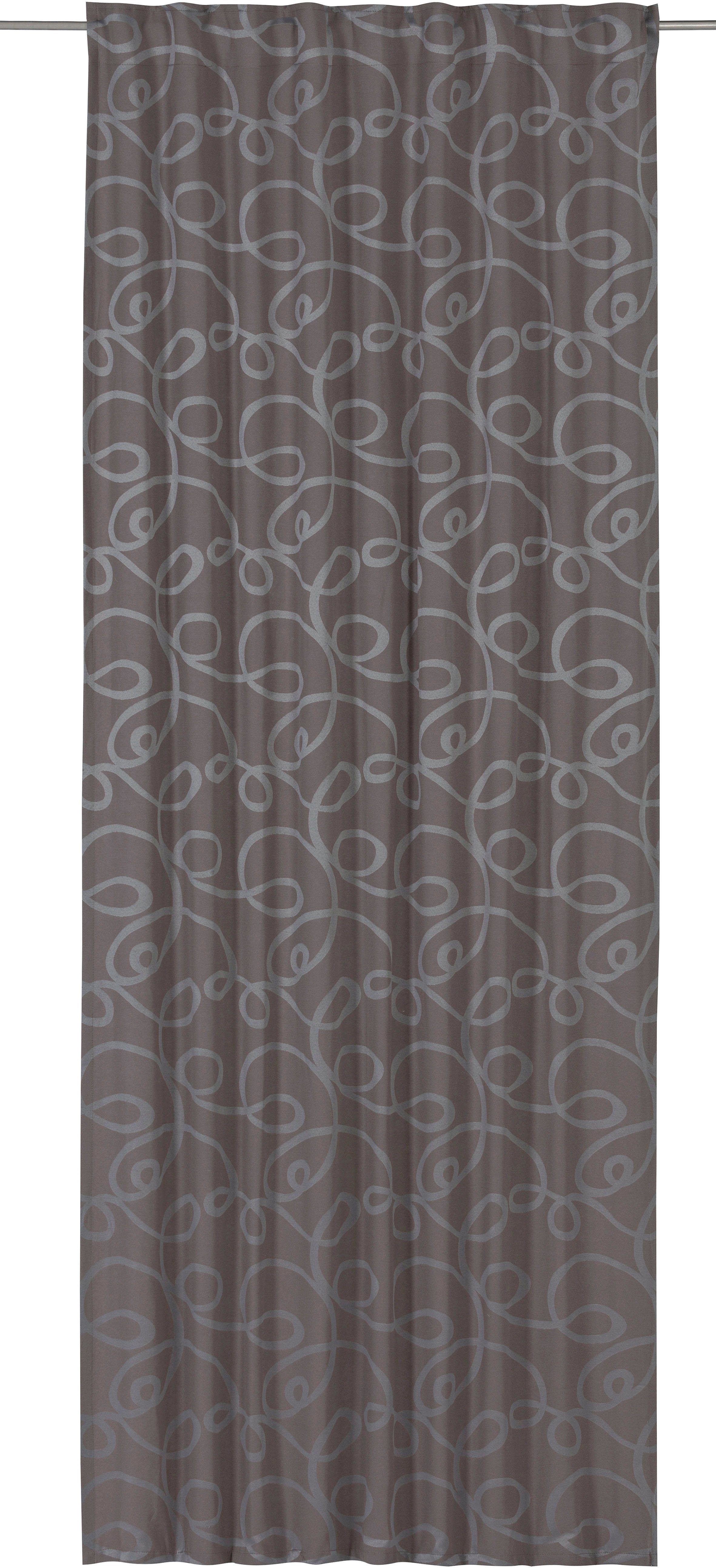 Gardine Swirl 16 verdeckte braun, (1 blickdicht, Jacquard ELBERSDRUCKE, Schlaufen St)