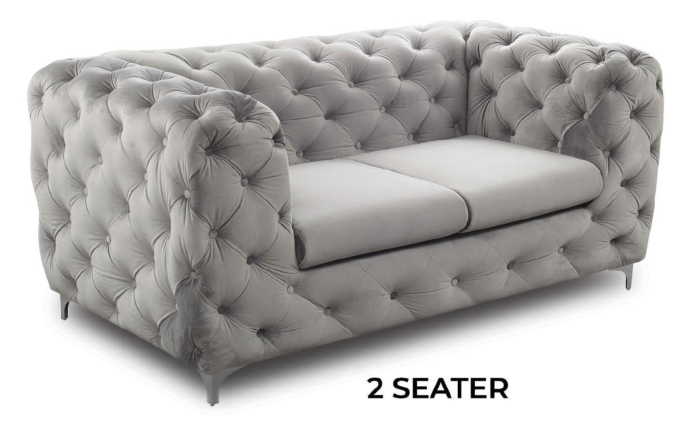 2-Sitzer, Sitz Stoff Sofa Zweisitzer in Chesterfield JVmoebel Couch Sofa Textil Made Europe