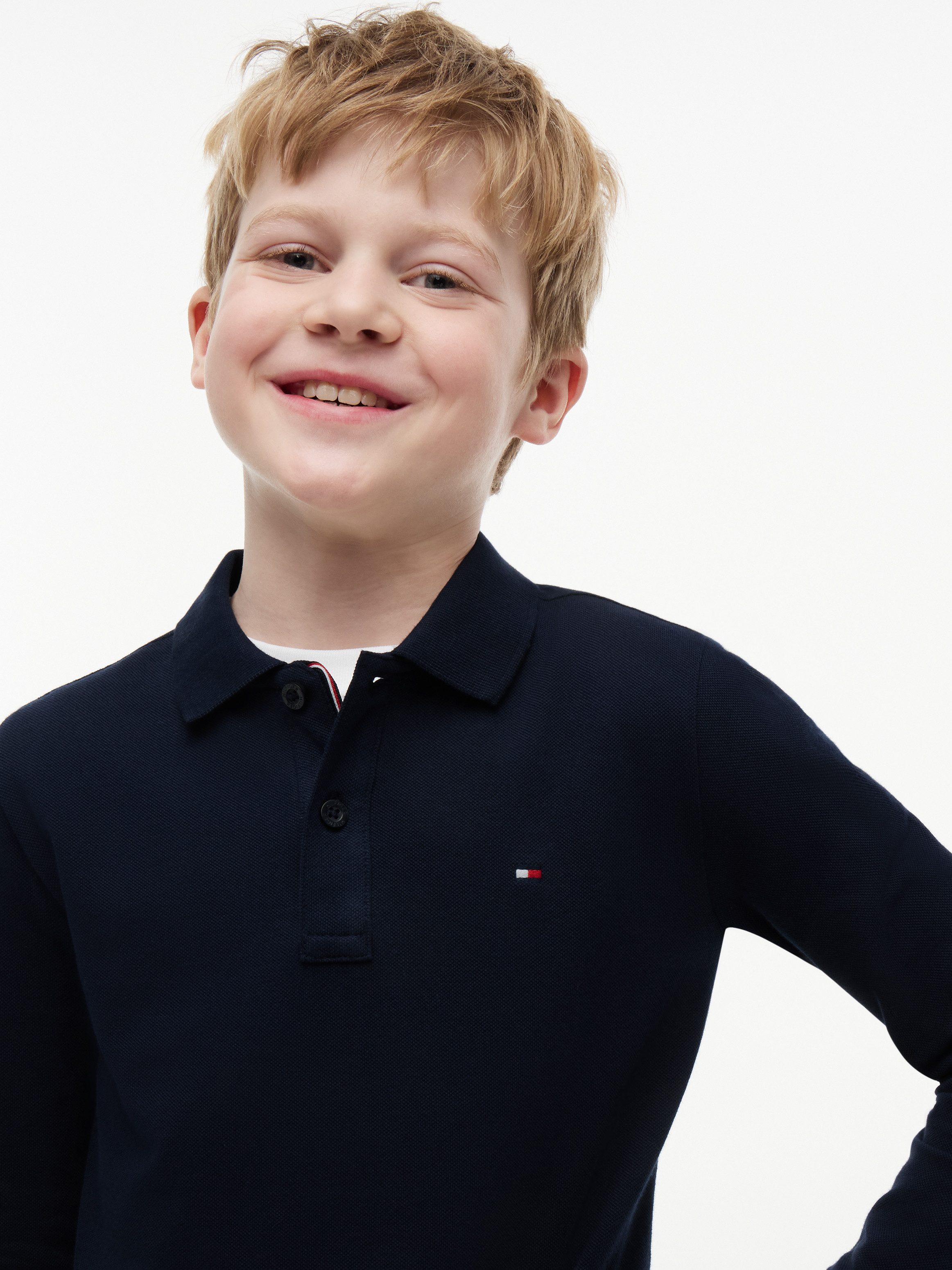 Tommy Hilfiger Poloshirt REG POLO LS mit Logostickerei