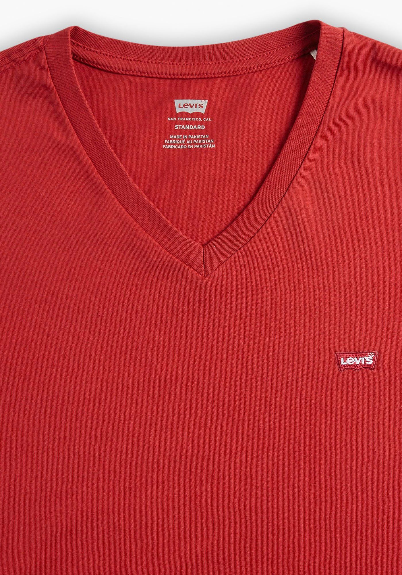 red rhythmic Logostickerei Levi's® V-Shirt LE HM VNECK mit ORIGINAL