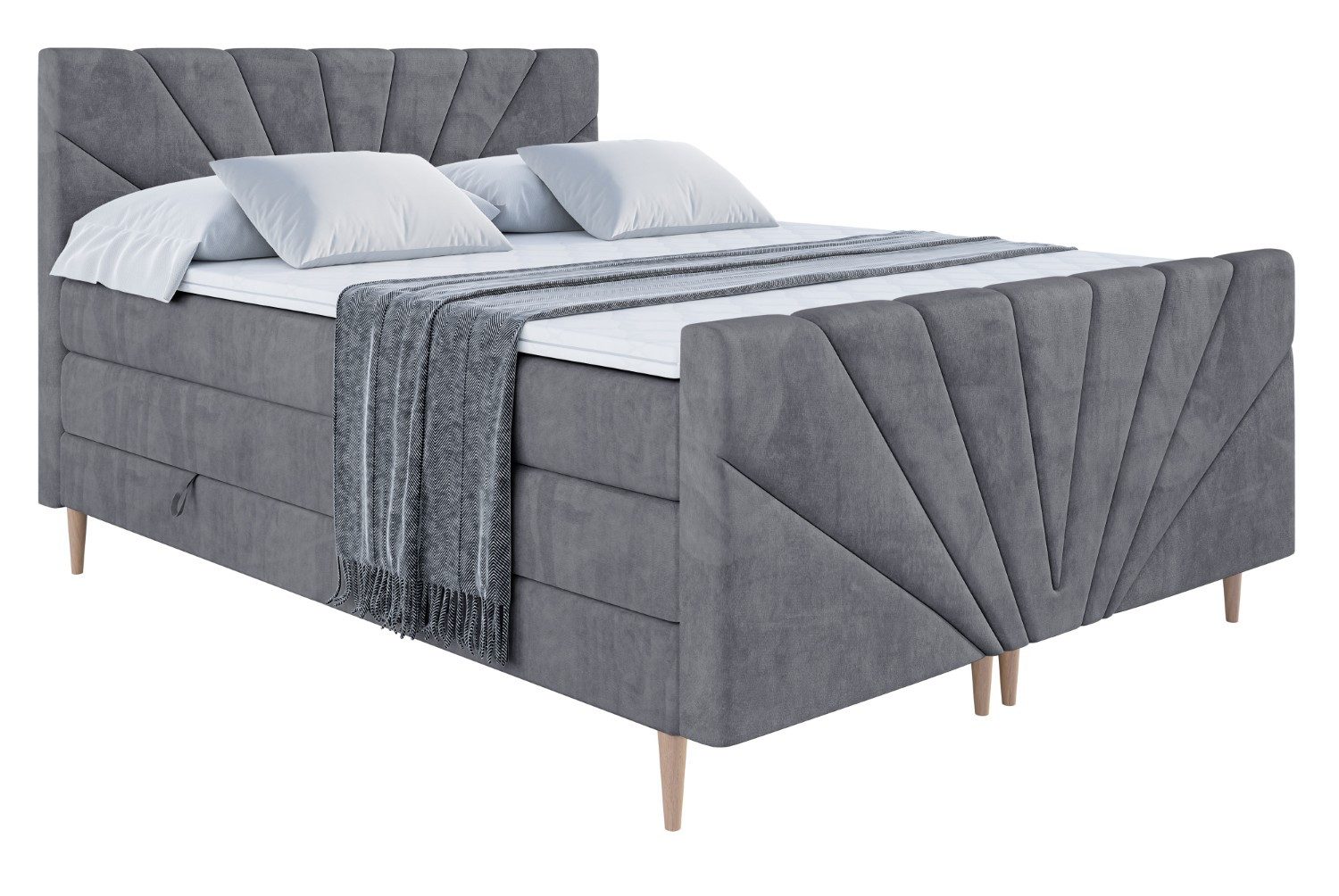 ALTDECOR Boxspringbett MILTIO-F-Z KING (Multipocket-Matratze H4, günstig online kaufen