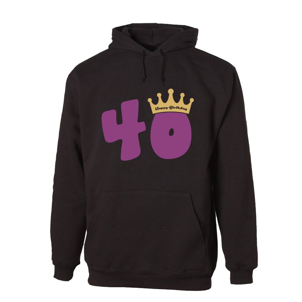 Hoodie 40 – Happy Birthday – mit Krone