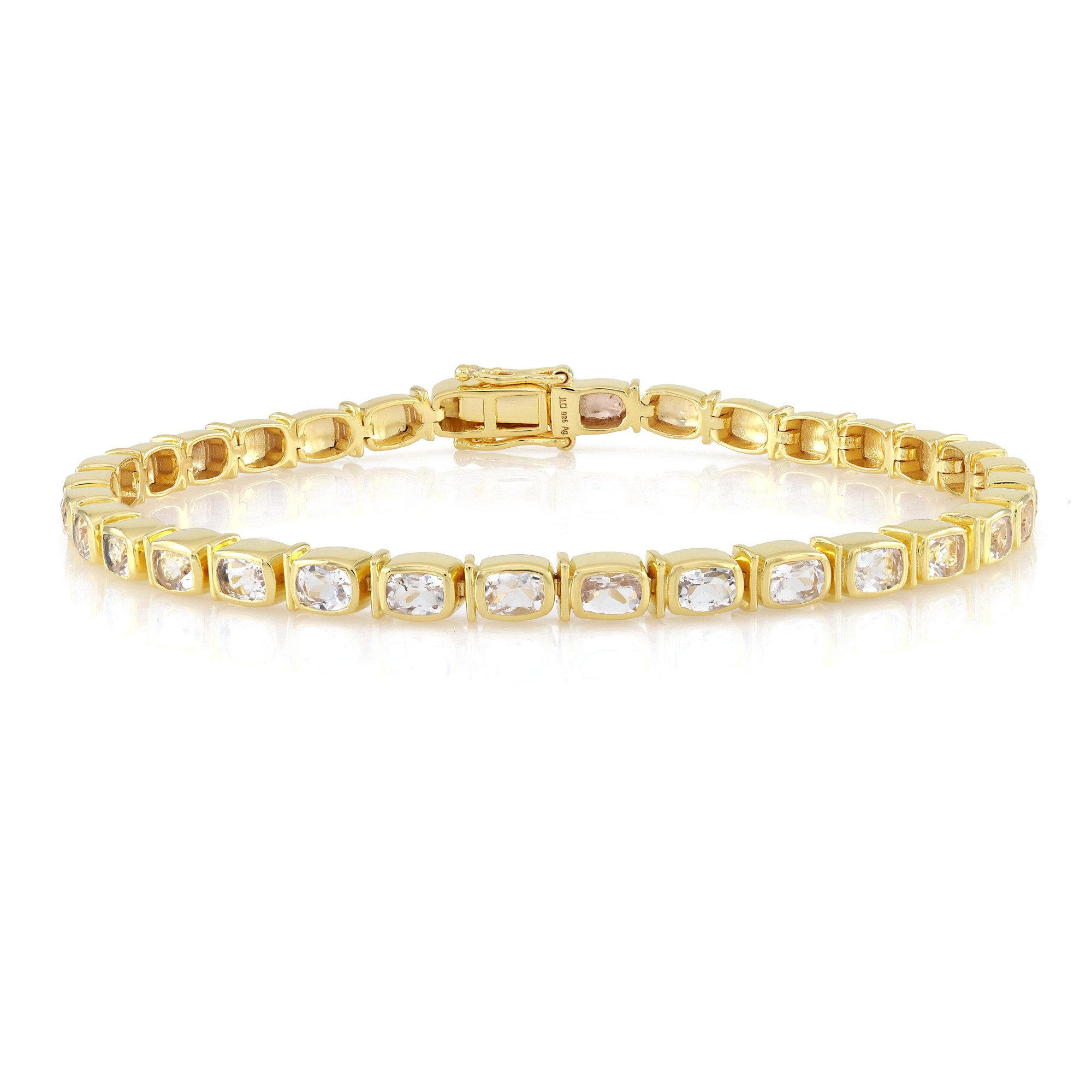 Cavill Silberarmband Petalit Armband, 3,15 ct Diamantschliff, 925 Silber vergoldet, 19 cm (1-tlg)