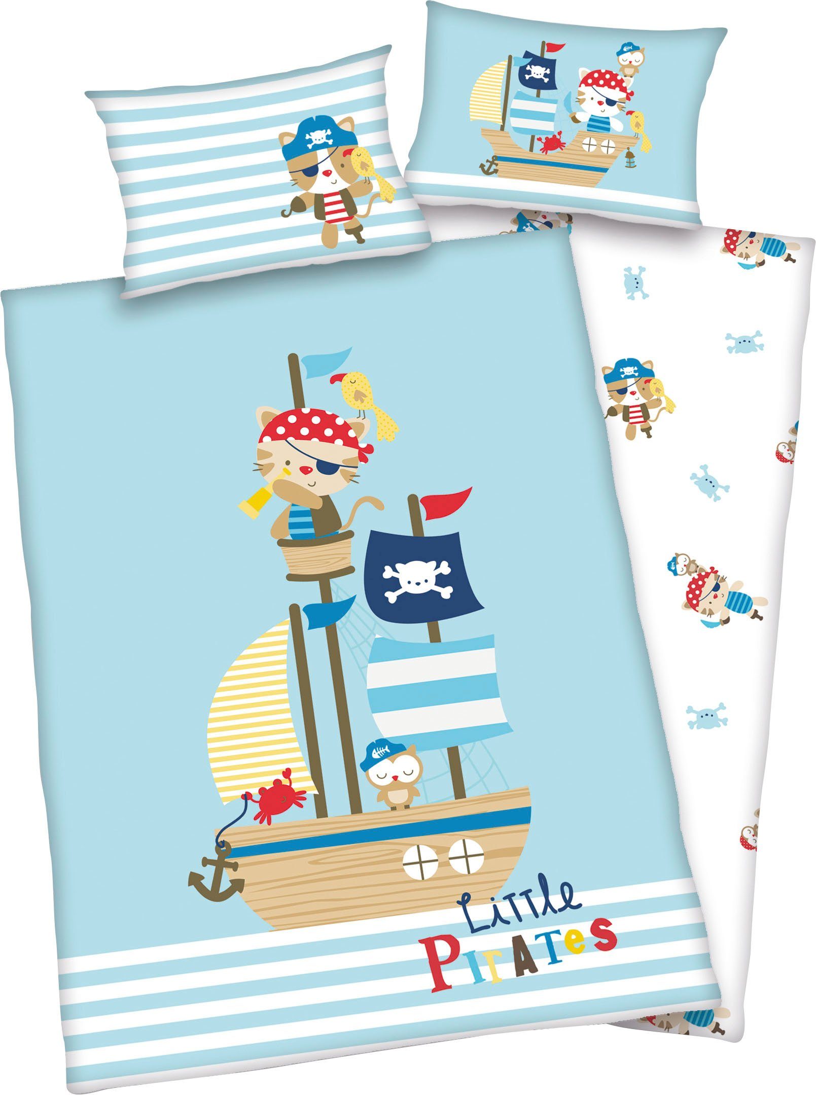 Babybettwäsche Little Pirate, Baby Best, Renforcé, mit niedlichem Motiv