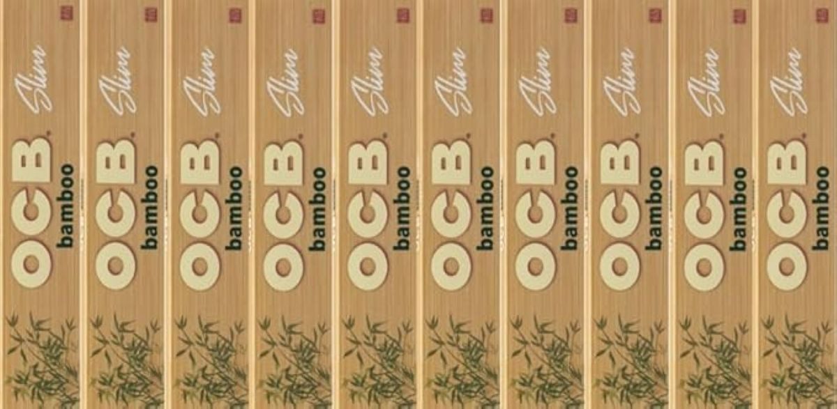 OCB Feinpapier ungebleichtes ultrafeines Bambuspapier slim longpaper BAMBOO, Drehpapier hergestellt aus 100% Bambus inkl. Jointhülle