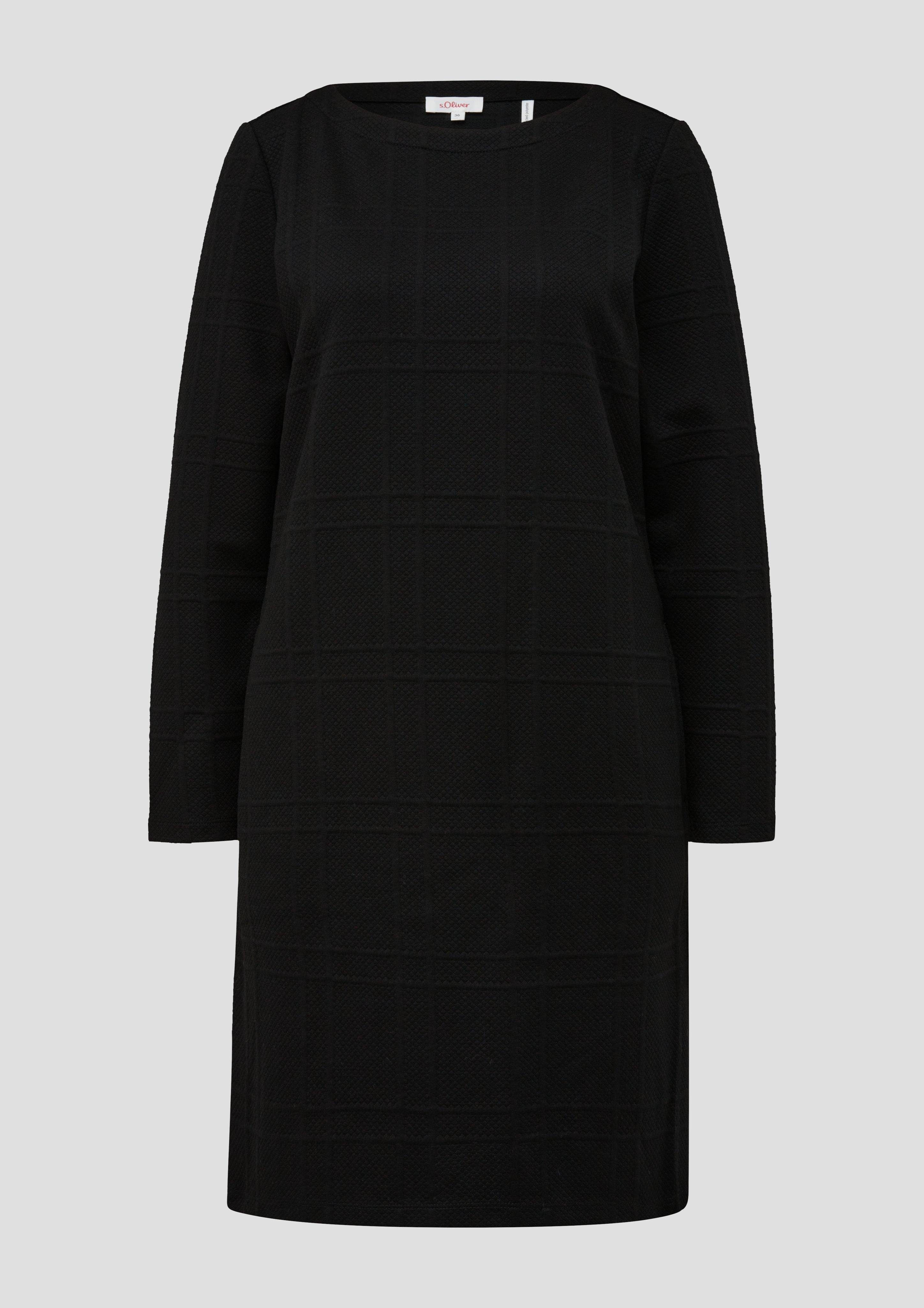 s.Oliver Minikleid Jacquard-Kleid Viskose mit schwarz