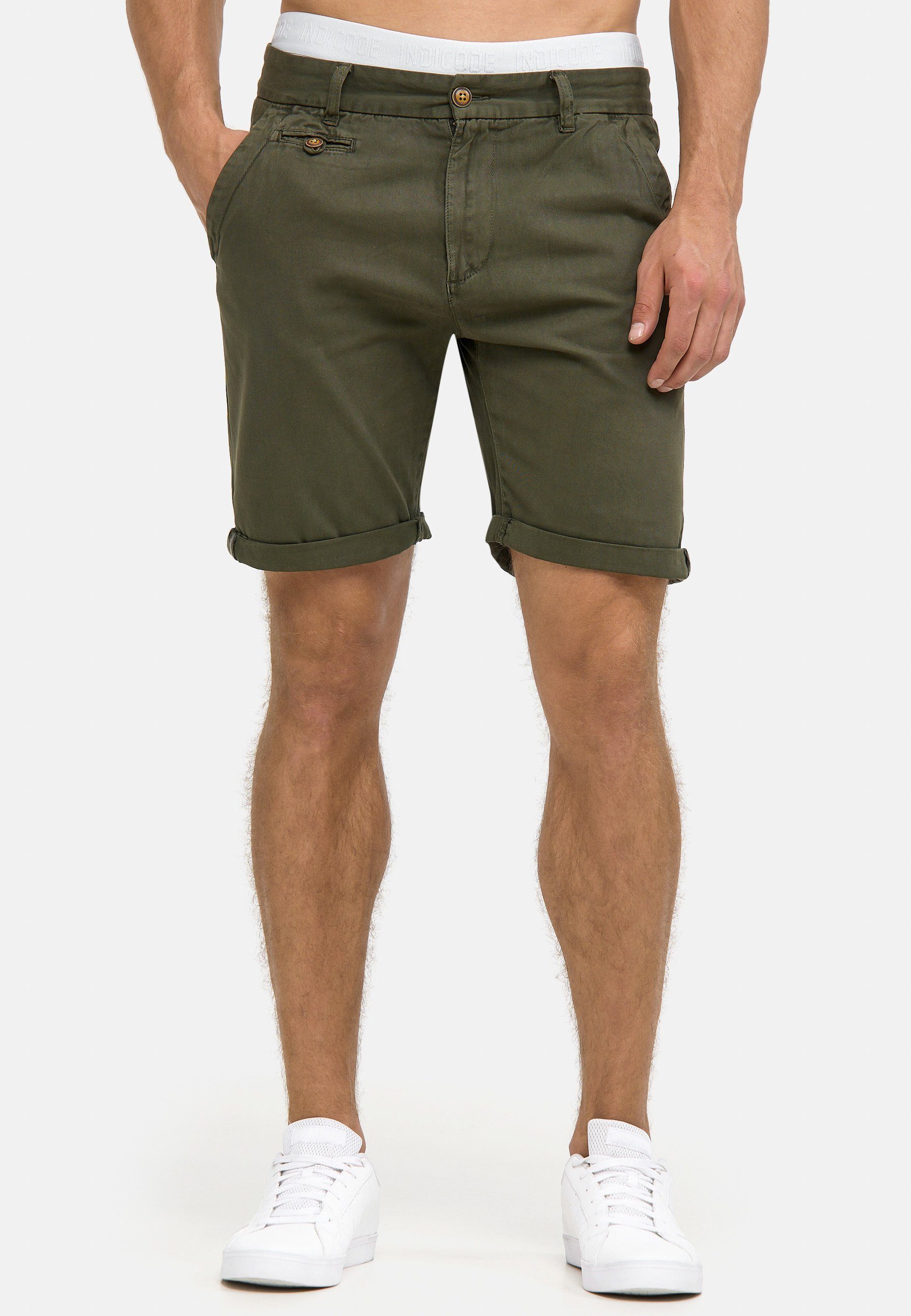 Indicode Chinoshorts Cuba Grün Army