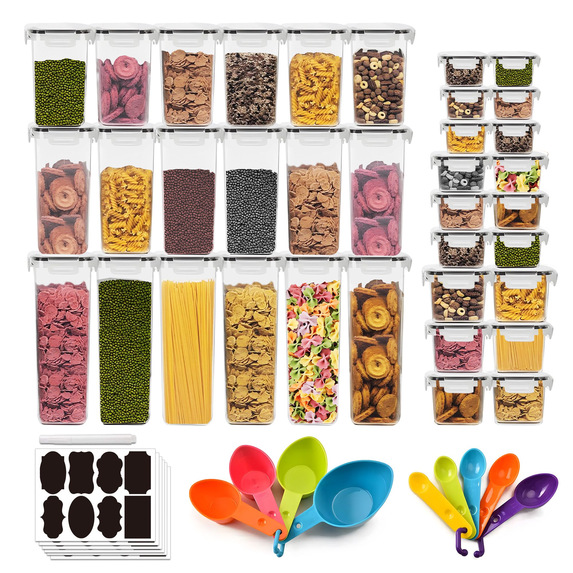 DAKYAM Aufbewahrungsbox 36-teiliges Vorratsdosen-Set aus Kunststoff günstig online kaufen