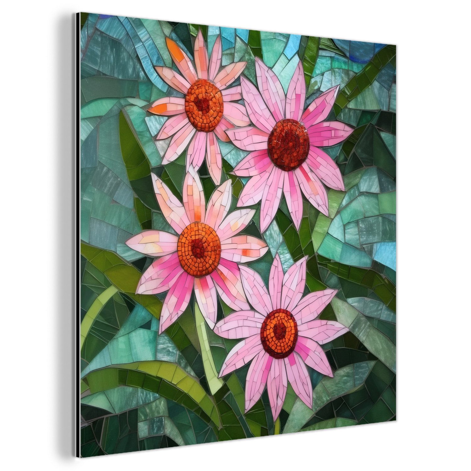 MuchoWow Metallbild Blumen - Rosa - günstig online kaufen