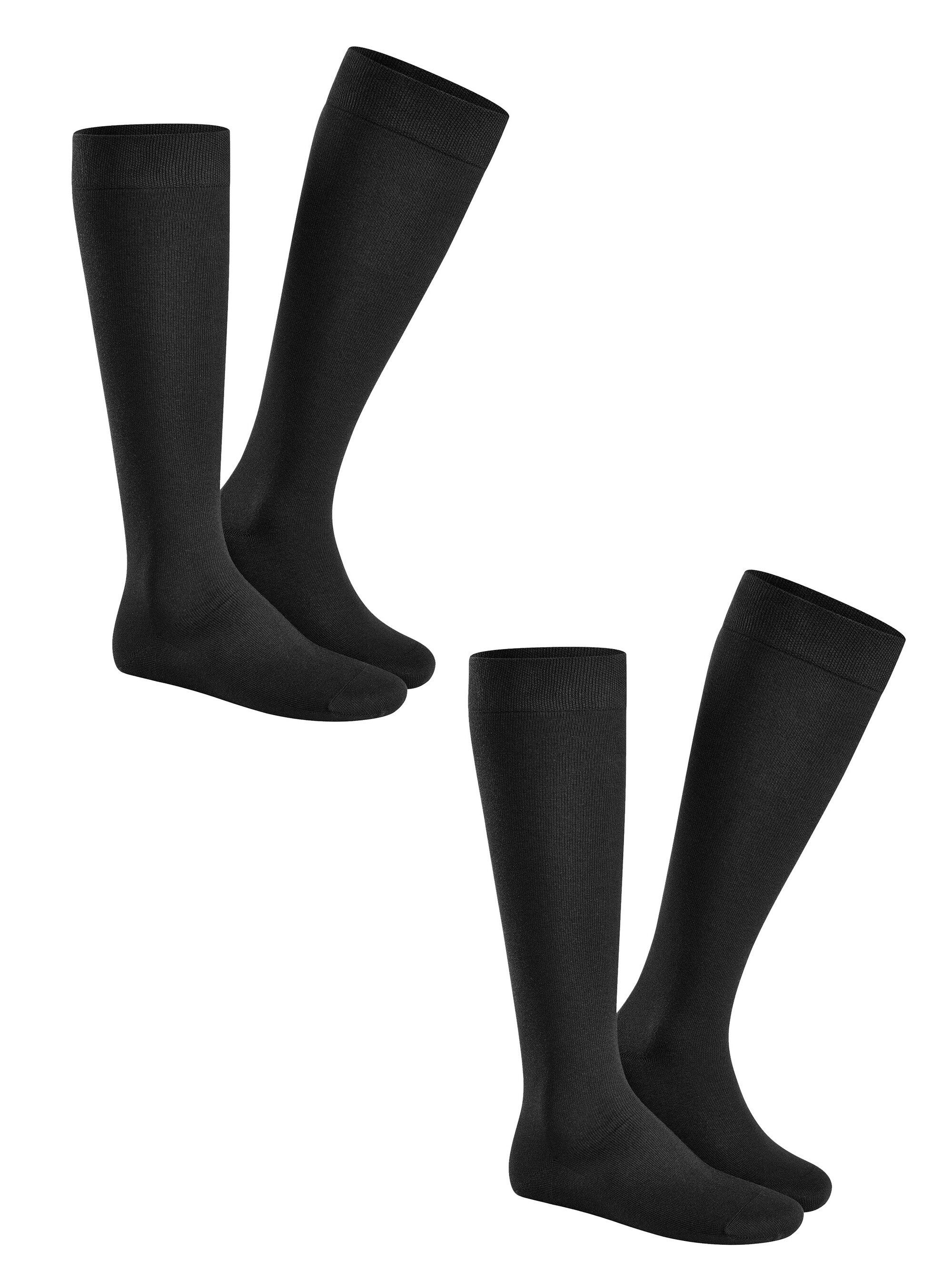 Hudson Kniestrümpfe ONLY 2-PACK (2er Pack) Komfortbund mit weitem Fußausschnitt