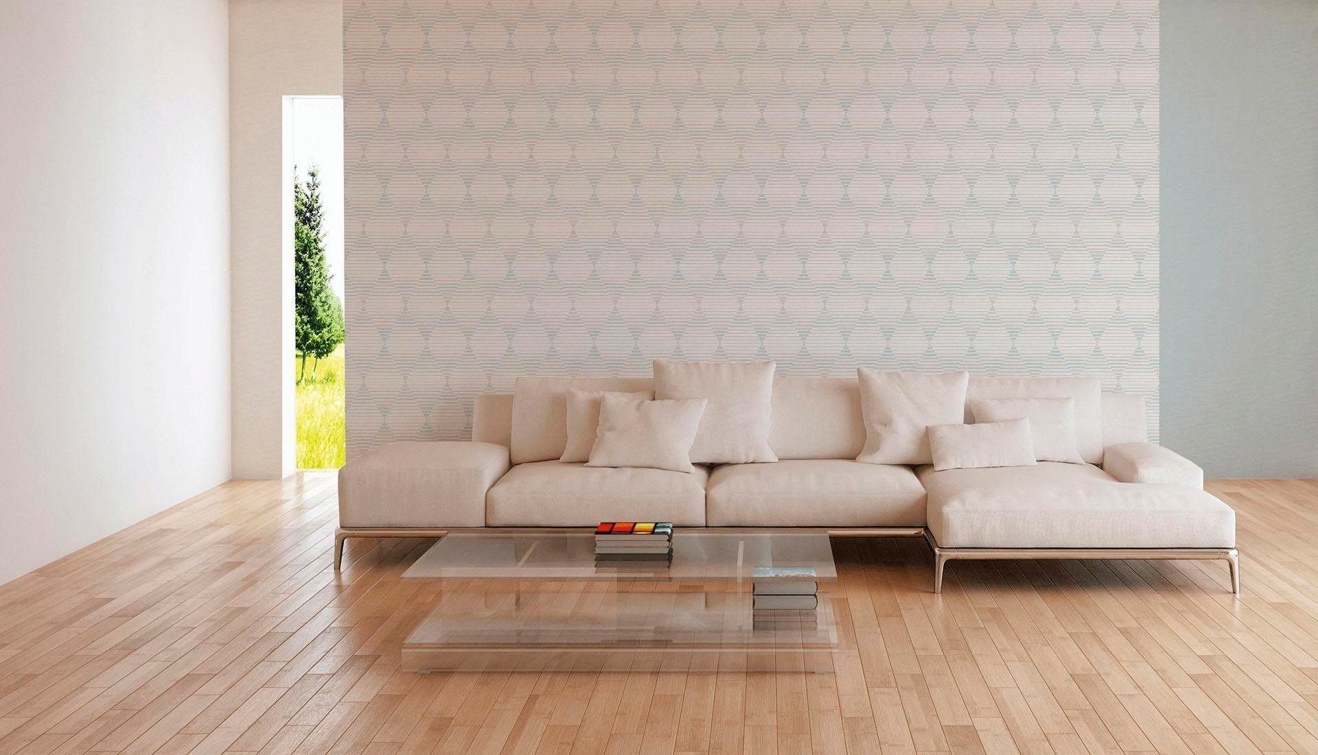 A.S. Création living walls grafisch geometrisch, Vliestapete blau/weiß/grau Style, Linen