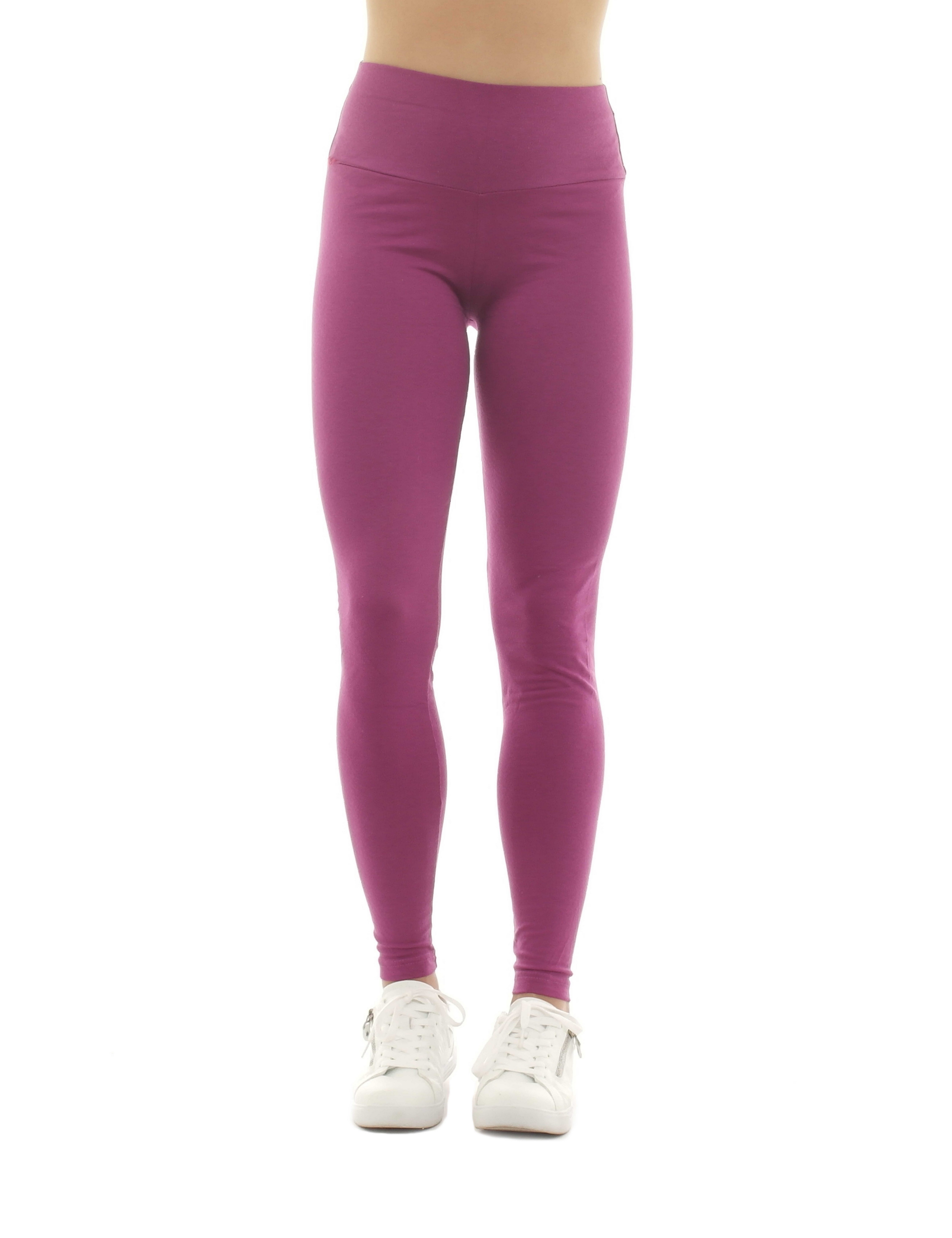 Leggings Damen Leggings lang hoher Bund Hose Baumwolle