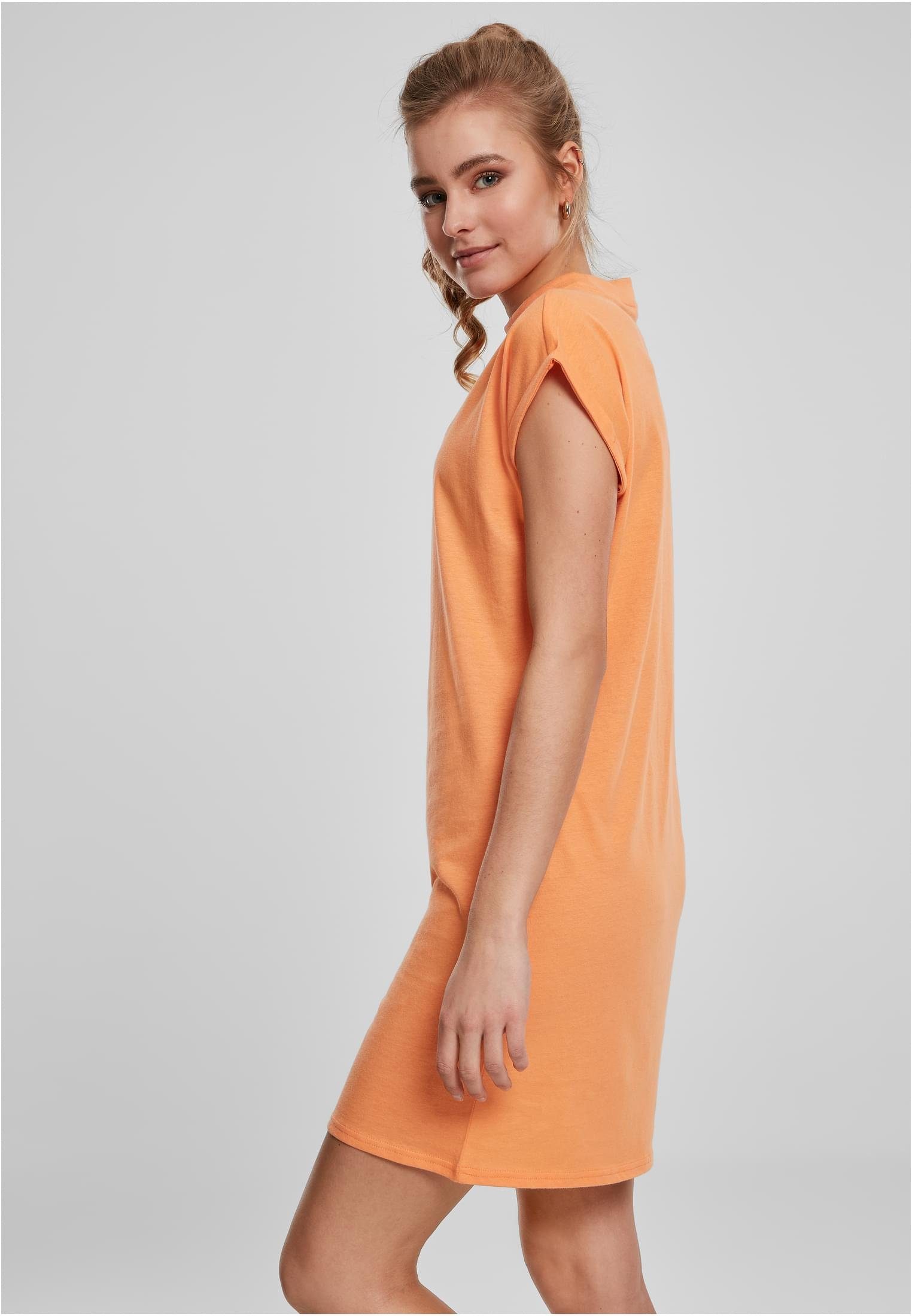 URBAN CLASSICS Ladies papaya Dress (1-tlg) Extended Jerseykleid Turtle Damen Shoulder