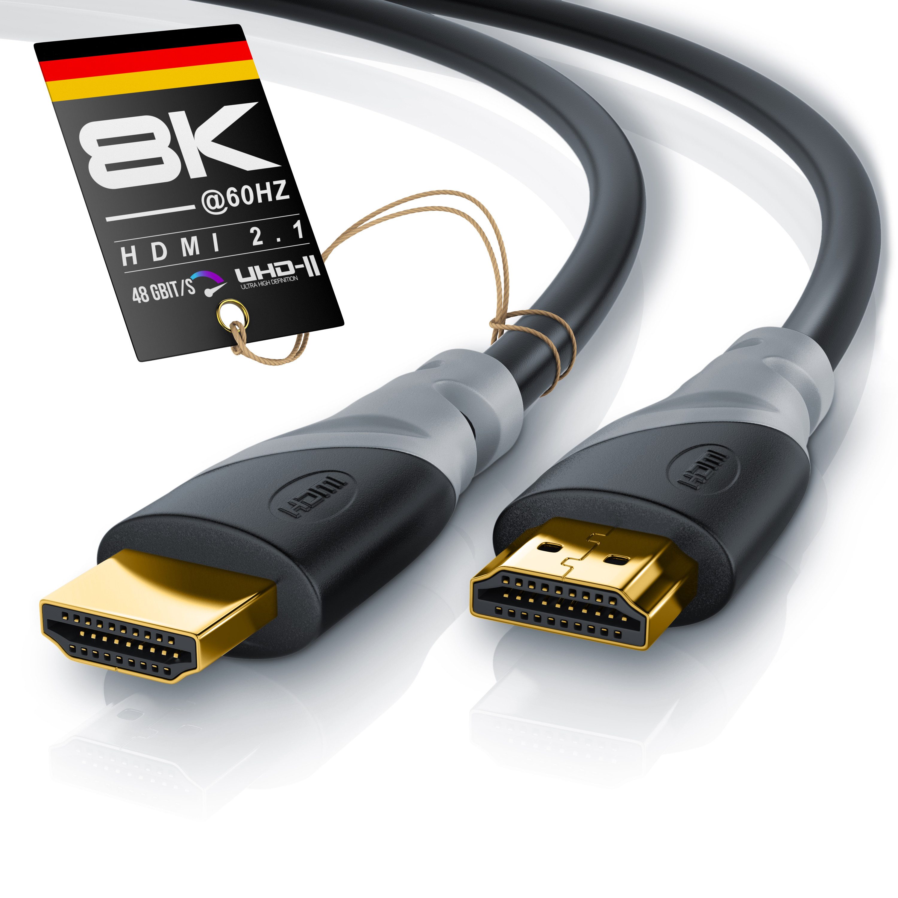 CSL 3fach geschirmt, Ultra HD, Full HD, 3D, High Speed mit Ethernet – 0,5m HDMI-Kabel, 2.0b, HDMI Typ A (50 cm), 60 Hz, CEC, ideal für TV, PC, Konsole und Beamer, Streaming und Gaming