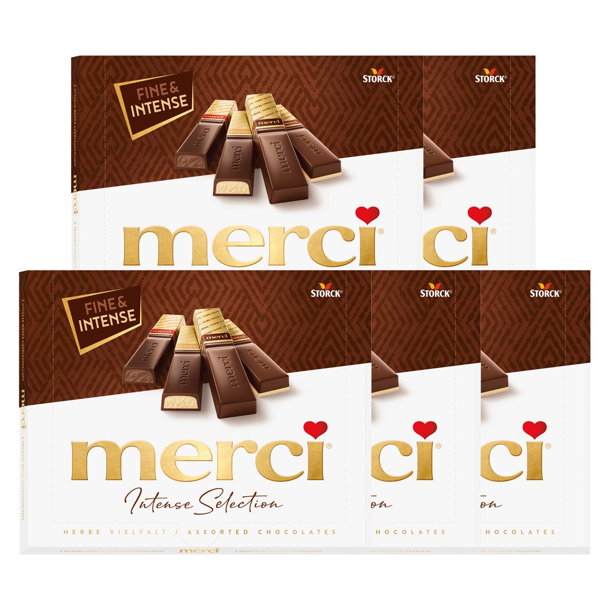 Merci Schokolade, Merci Finest Selection Herbe Vielfalt Schokoladengenuss 250g 5er Pack