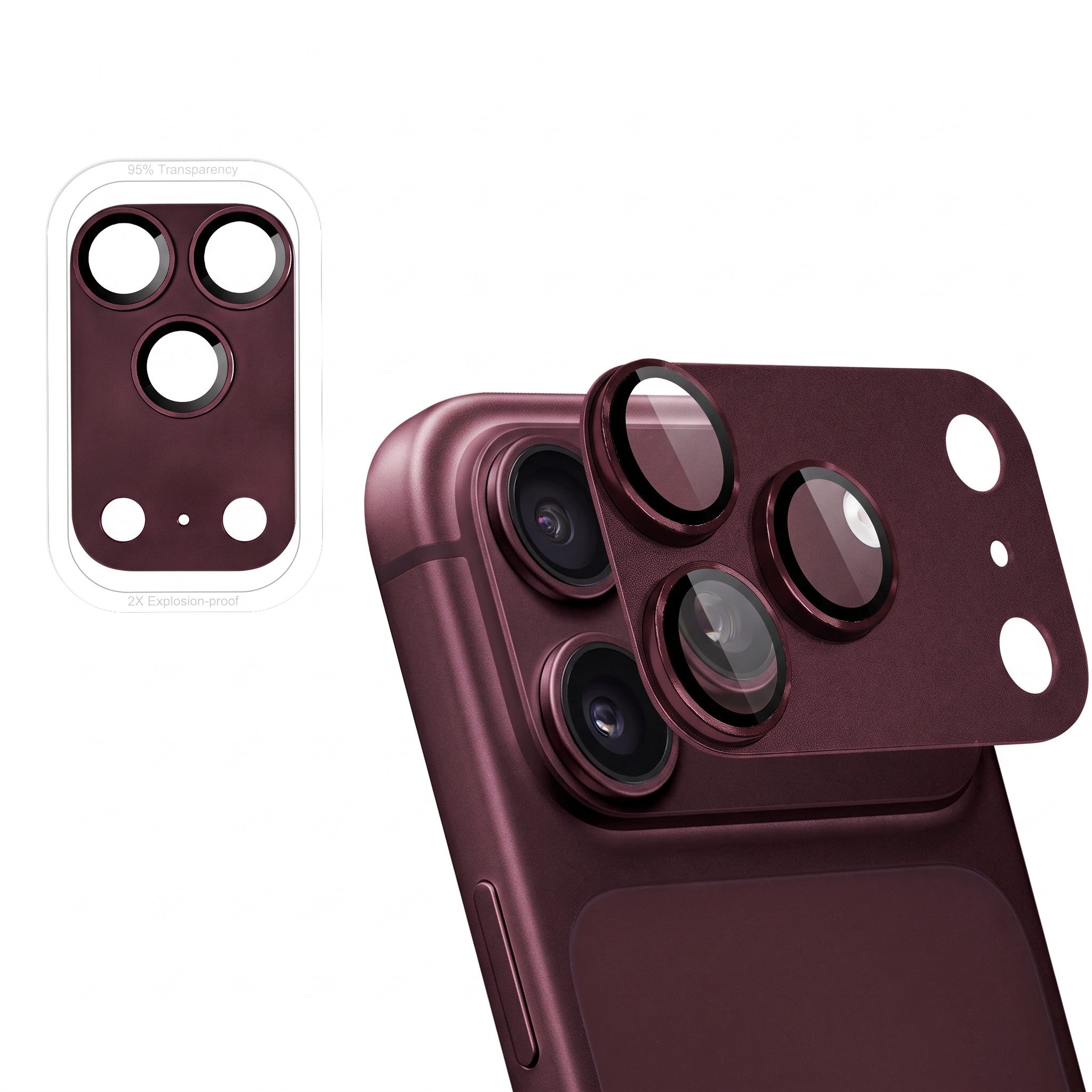 imoshion Displayschutzglas imoshion Kameraschutz Glas 2er-Pack Apple iPhone 18 Pro - Plum, 2 Stück