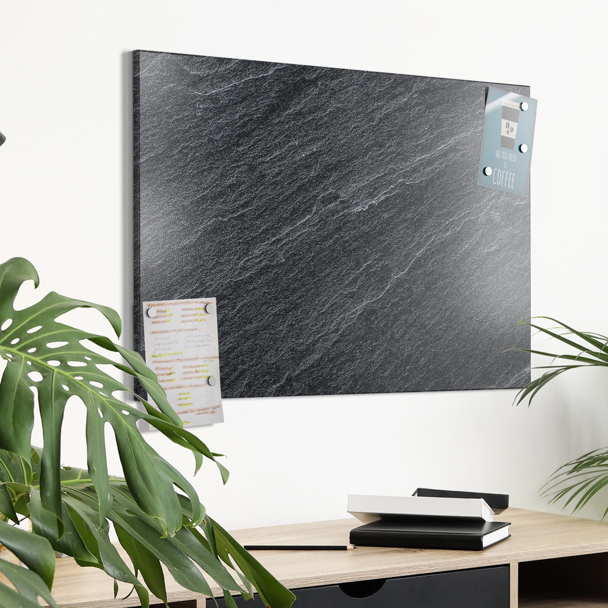 DEQORI Magnettafel 'Klassischer Schieferstein', Metall Whiteboard für alle Magnete, Magnetboard magnetisch – Bild 4 von 5